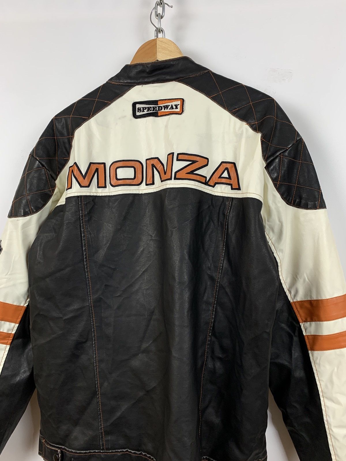 Vintage Vintage Speedway Monza Racing Moto Leather Jacket Size US XL / EU 56 / 4 - 8 Thumbnail