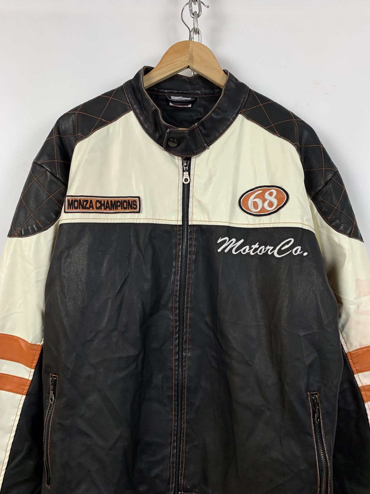 Vintage Vintage Speedway Monza Racing Moto Leather Jacket Size US XL / EU 56 / 4 - 4 Thumbnail
