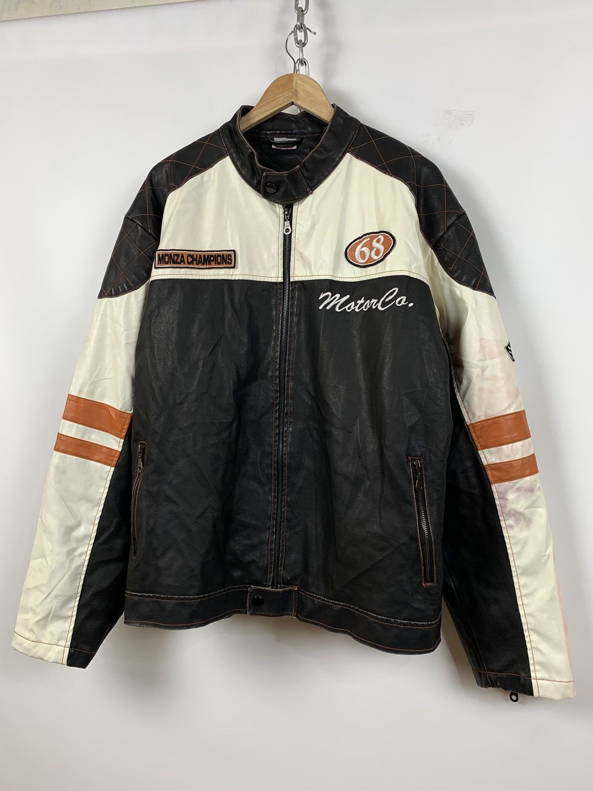 Vintage Vintage Speedway Monza Racing Moto Leather Jacket Size US XL / EU 56 / 4 - 5 Thumbnail