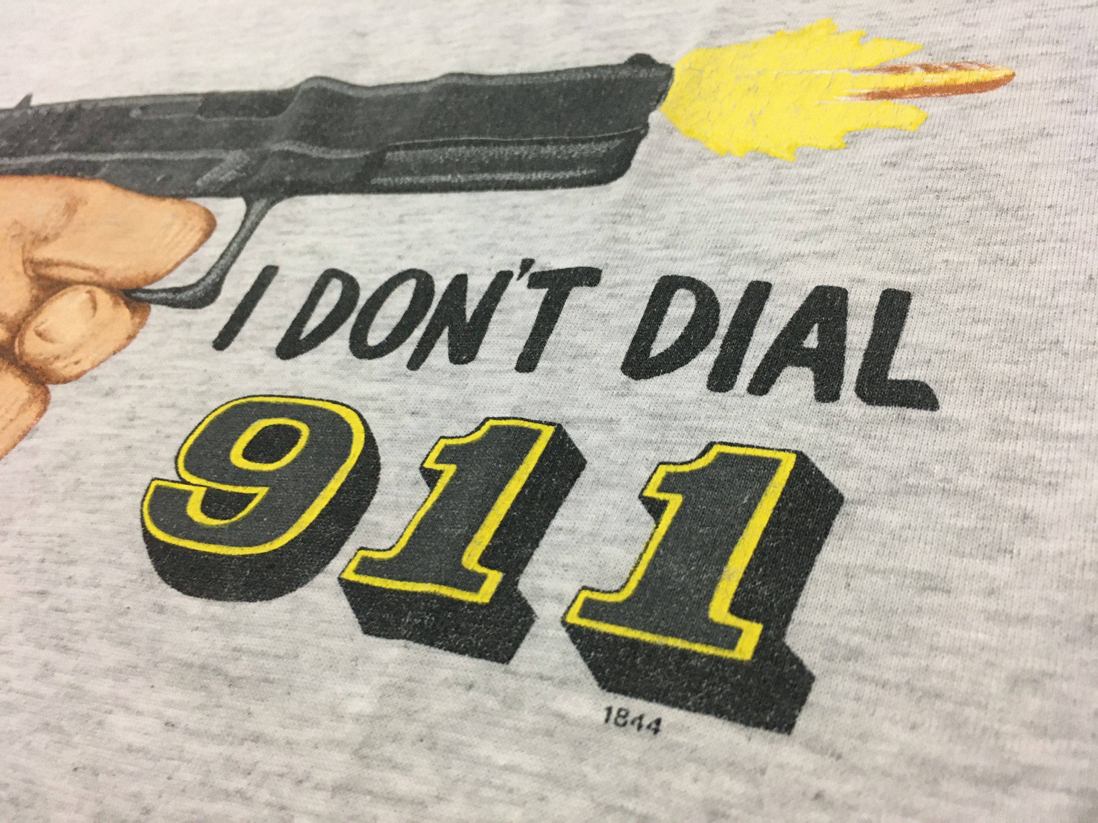 Vintage 🔥 Rare Vintage I Don’t Dial 911 Shirt 90s Single Stitch Size US XL / EU 56 / 4 - 3 Thumbnail