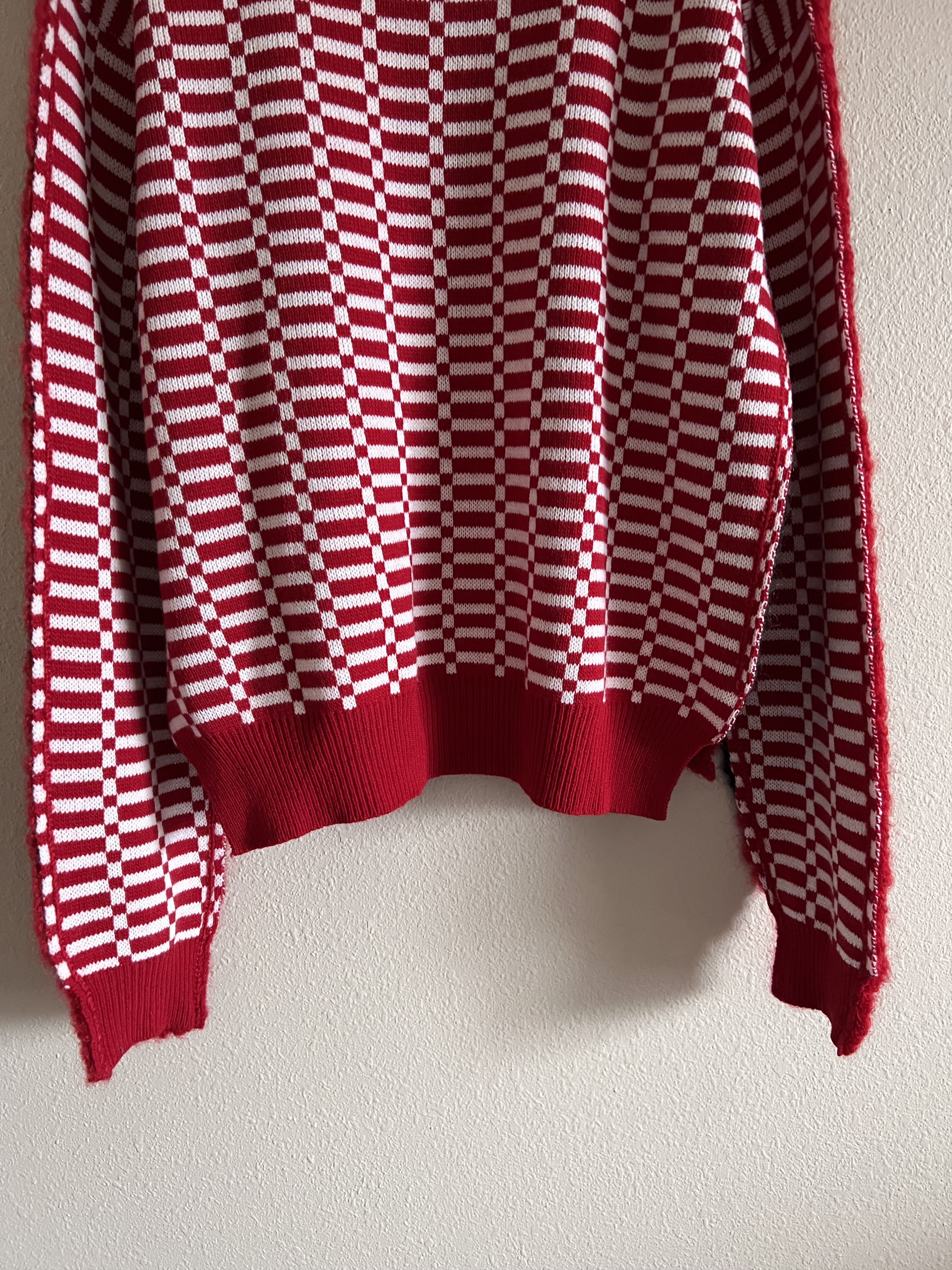 Marni Marni Half and Half Check Sweater in Red Size US M / EU 48-50 / 2 - 8 Thumbnail