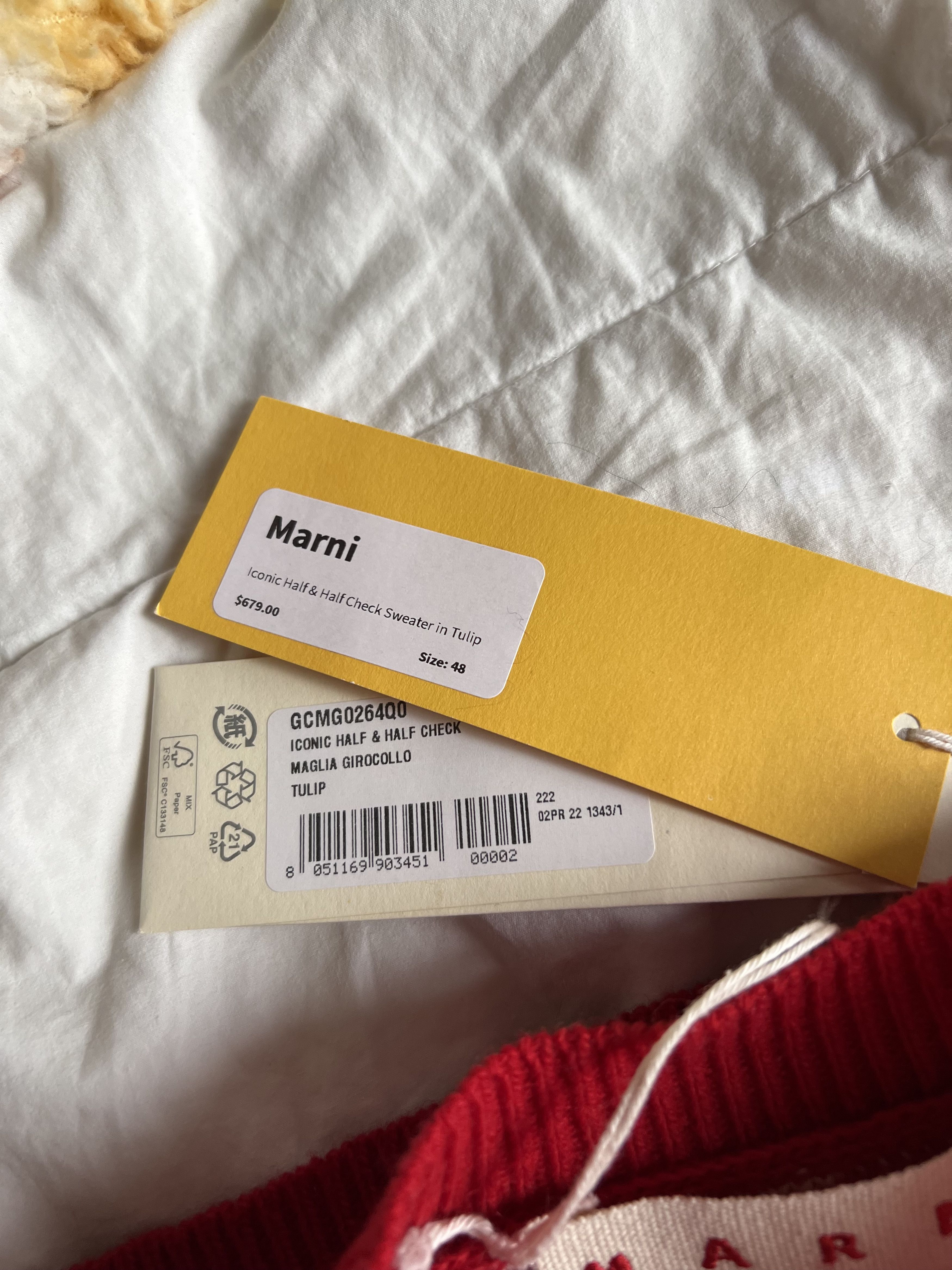 Marni Marni Half and Half Check Sweater in Red Size US M / EU 48-50 / 2 - 9 Thumbnail