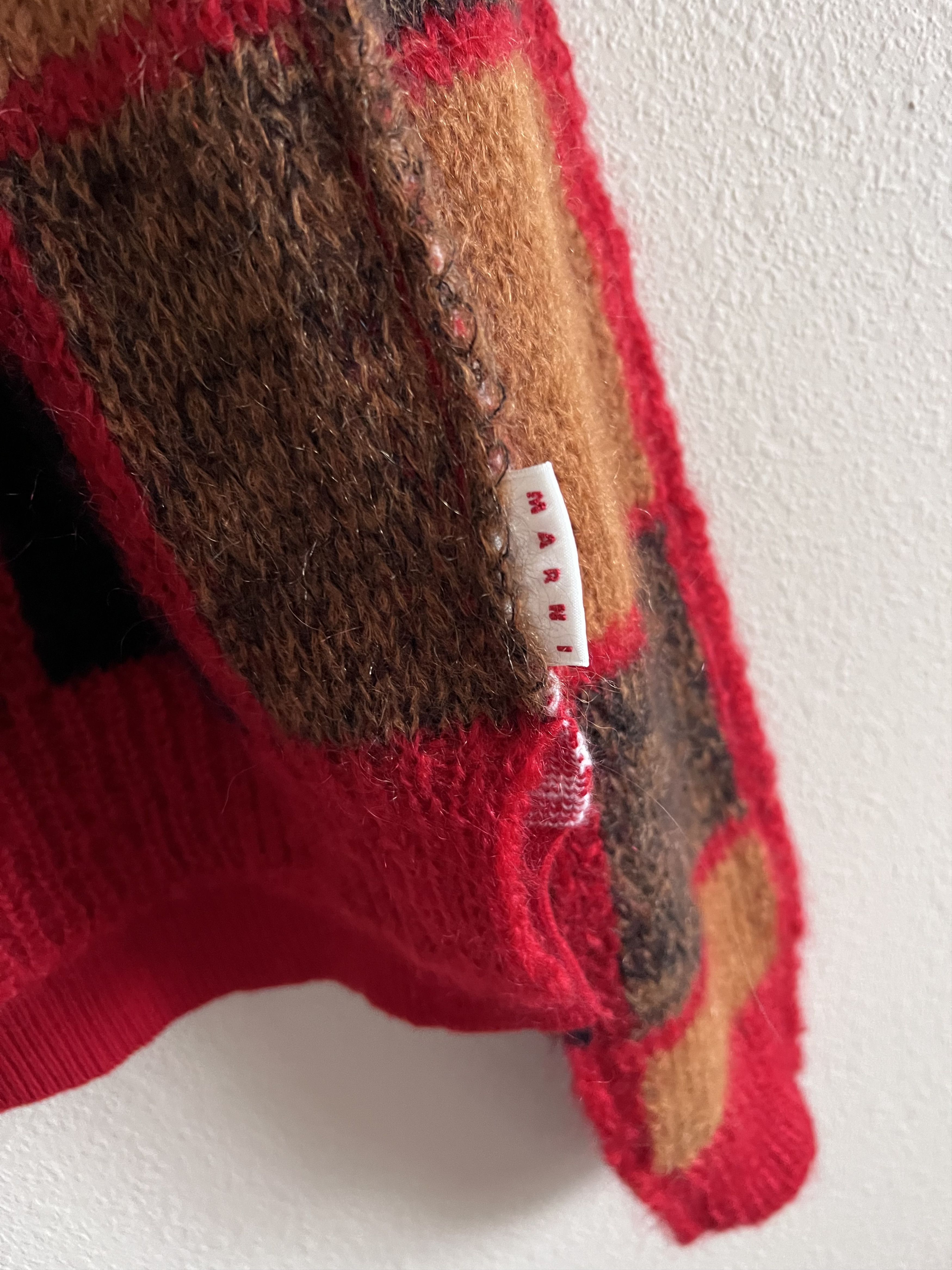Marni Marni Half and Half Check Sweater in Red Size US M / EU 48-50 / 2 - 5 Thumbnail