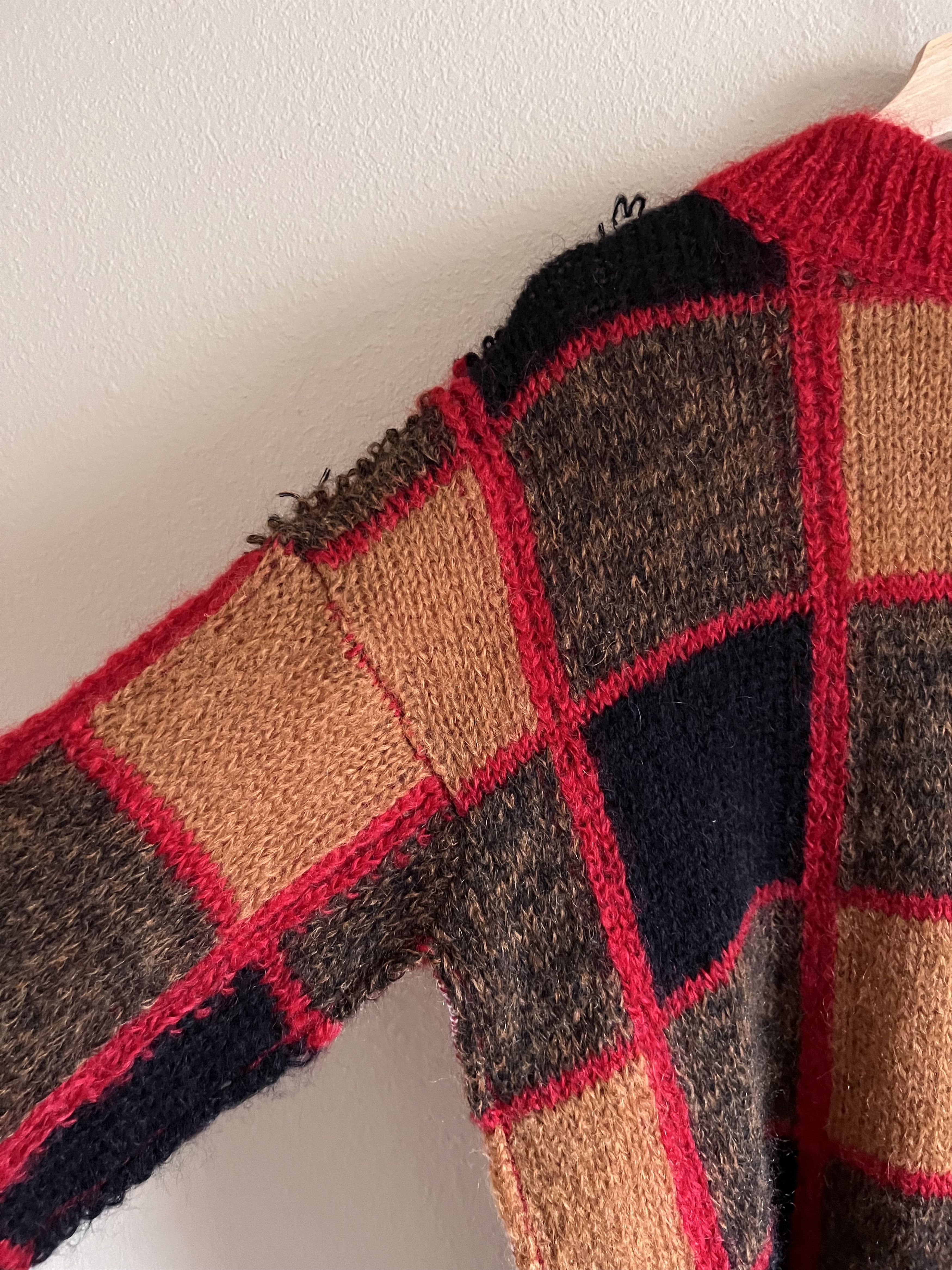 Marni Marni Half and Half Check Sweater in Red Size US M / EU 48-50 / 2 - 4 Thumbnail