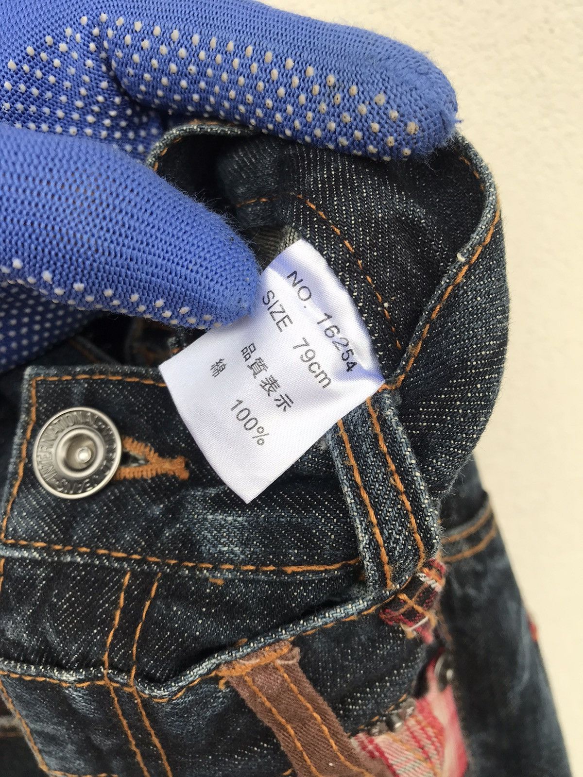 Japanese Brand Nylaus Jeans distressed heringbone double waist regular cut Size US 30 / EU 46 - 15 Thumbnail