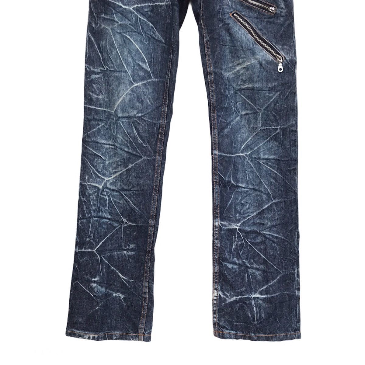 Japanese Brand Nylaus Jeans distressed heringbone double waist regular cut Size US 30 / EU 46 - 3 Thumbnail