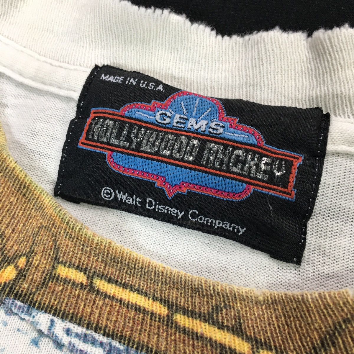 Disney × Vintage Rare! Vintage Hollywood Mickey Goofy Overprint Tshirt Size US L / EU 52-54 / 3 - 7 Thumbnail