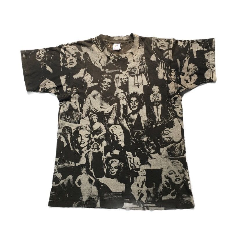 Vintage Rare!Vintage 1992 Marilyn Monroe OverPrint Tshirt Size US L / EU 52-54 / 3 - 1 Thumbnail