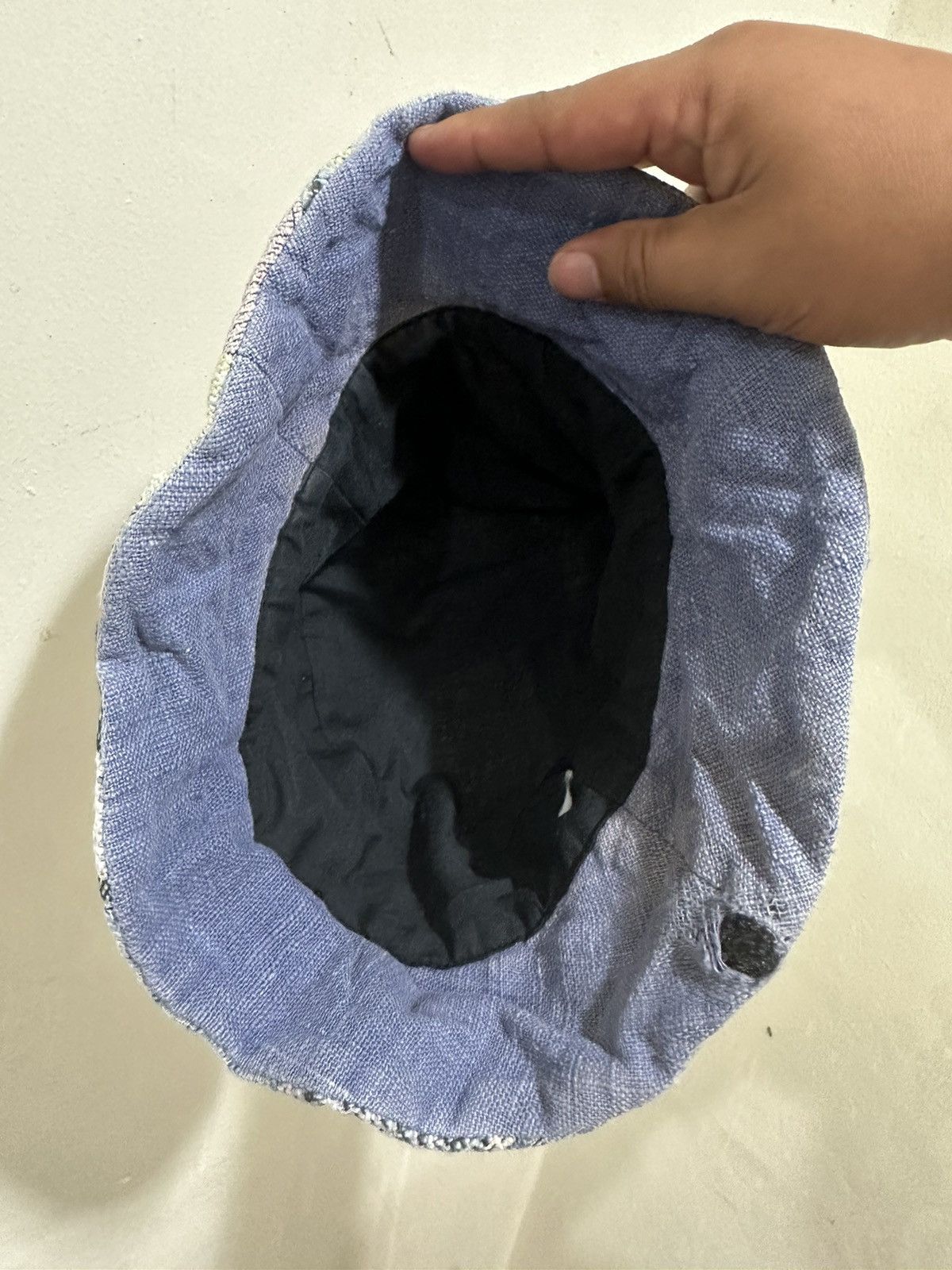 Japanese Brand Hemp Patchwork Style Bucket Hat Size ONE SIZE - 5 Thumbnail