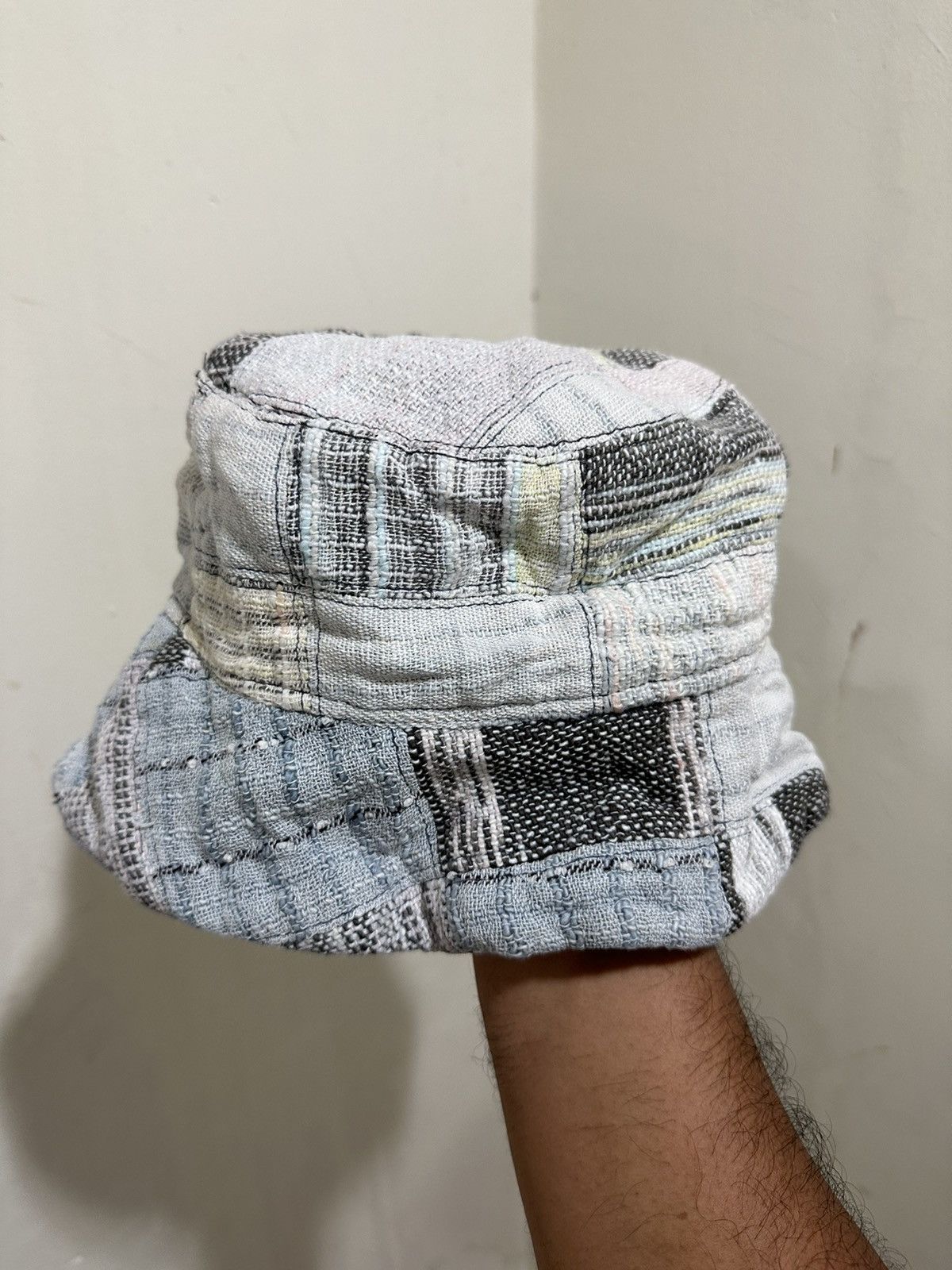 Japanese Brand Hemp Patchwork Style Bucket Hat Size ONE SIZE - 1 Thumbnail