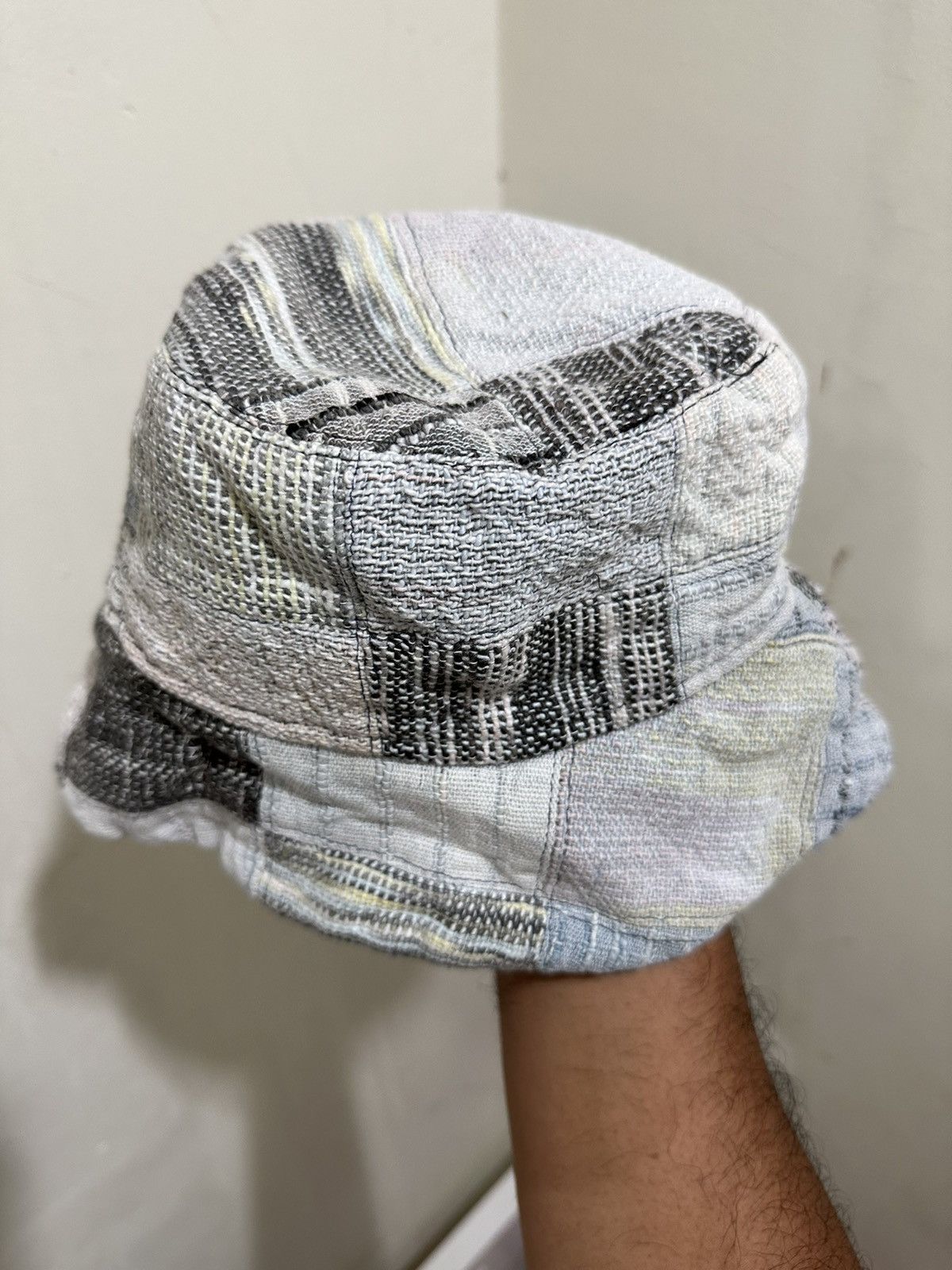 Japanese Brand Hemp Patchwork Style Bucket Hat Size ONE SIZE - 3 Thumbnail