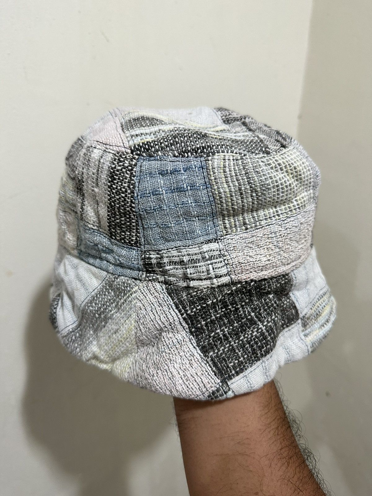 Japanese Brand Hemp Patchwork Style Bucket Hat Size ONE SIZE - 4 Thumbnail
