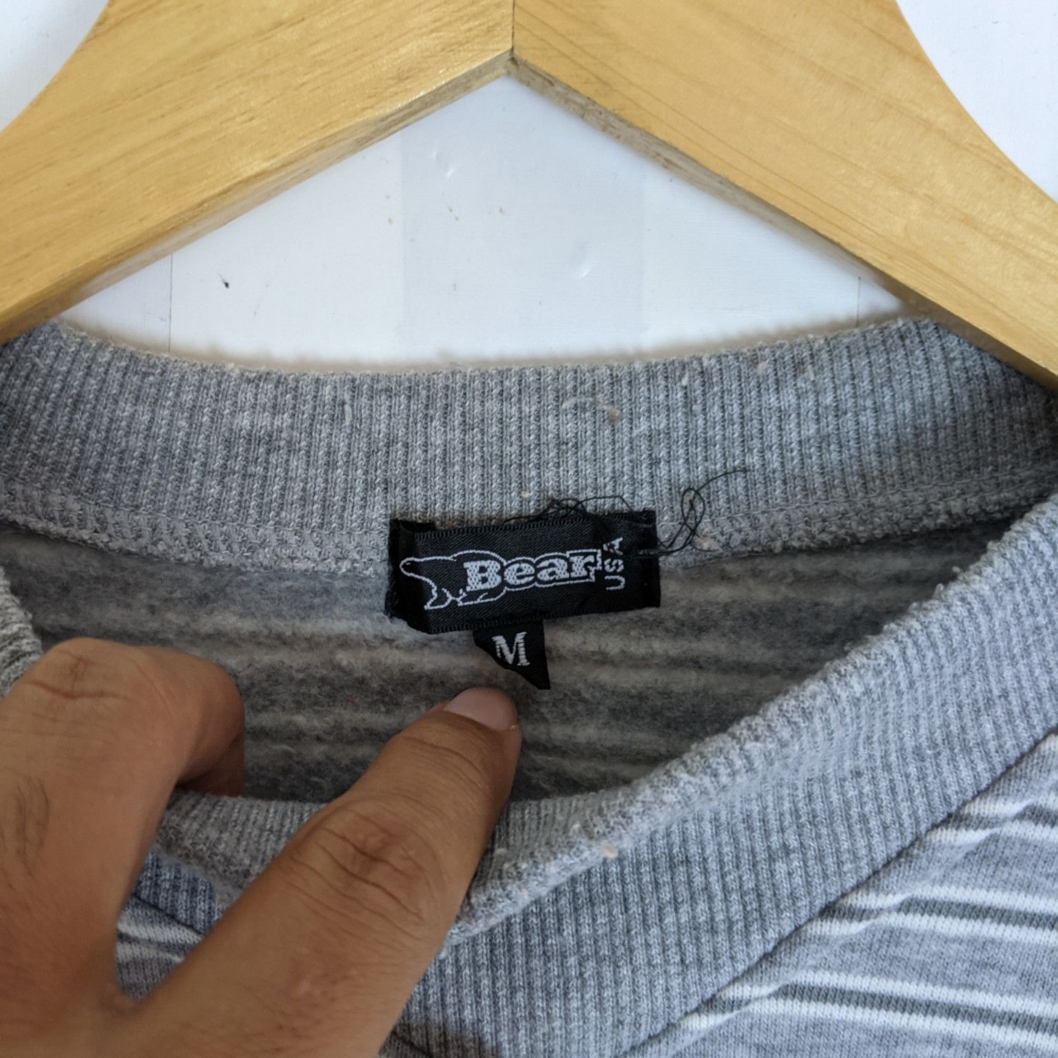 American Apparel × Vintage Vintage BEAR USA Striped Jumper Sweatshirt Size US M / EU 48-50 / 2 - 8 Thumbnail