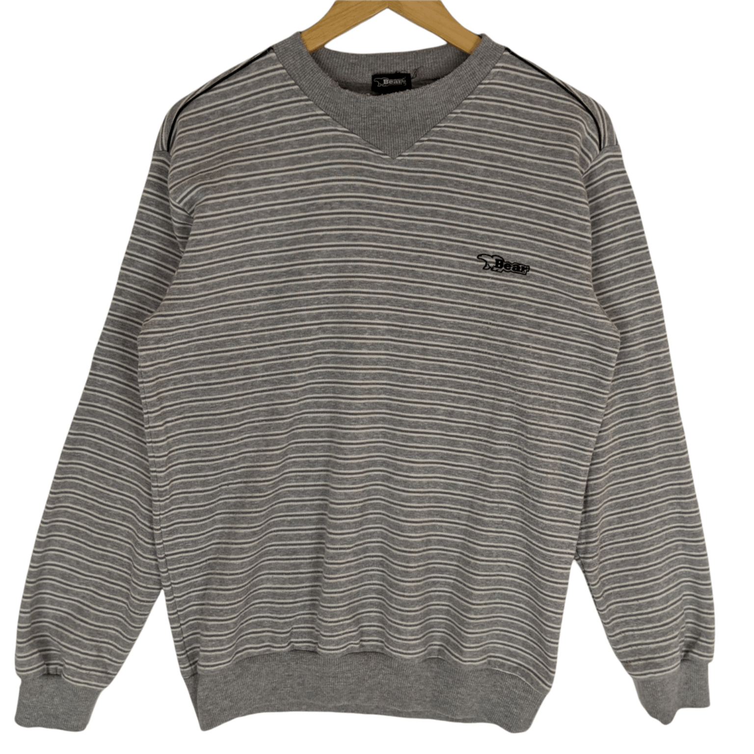 American Apparel × Vintage Vintage BEAR USA Striped Jumper Sweatshirt Size US M / EU 48-50 / 2 - 2 Thumbnail