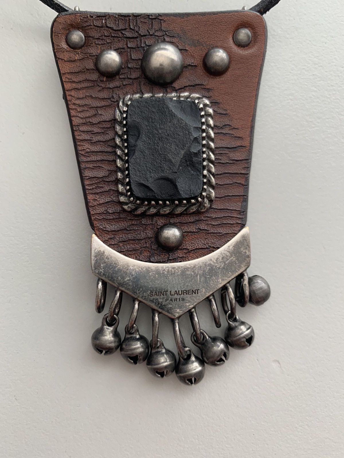 Saint Laurent Paris Saint Laurent ss15 psych rock leather/stone necklace Size ONE SIZE - 2 Thumbnail