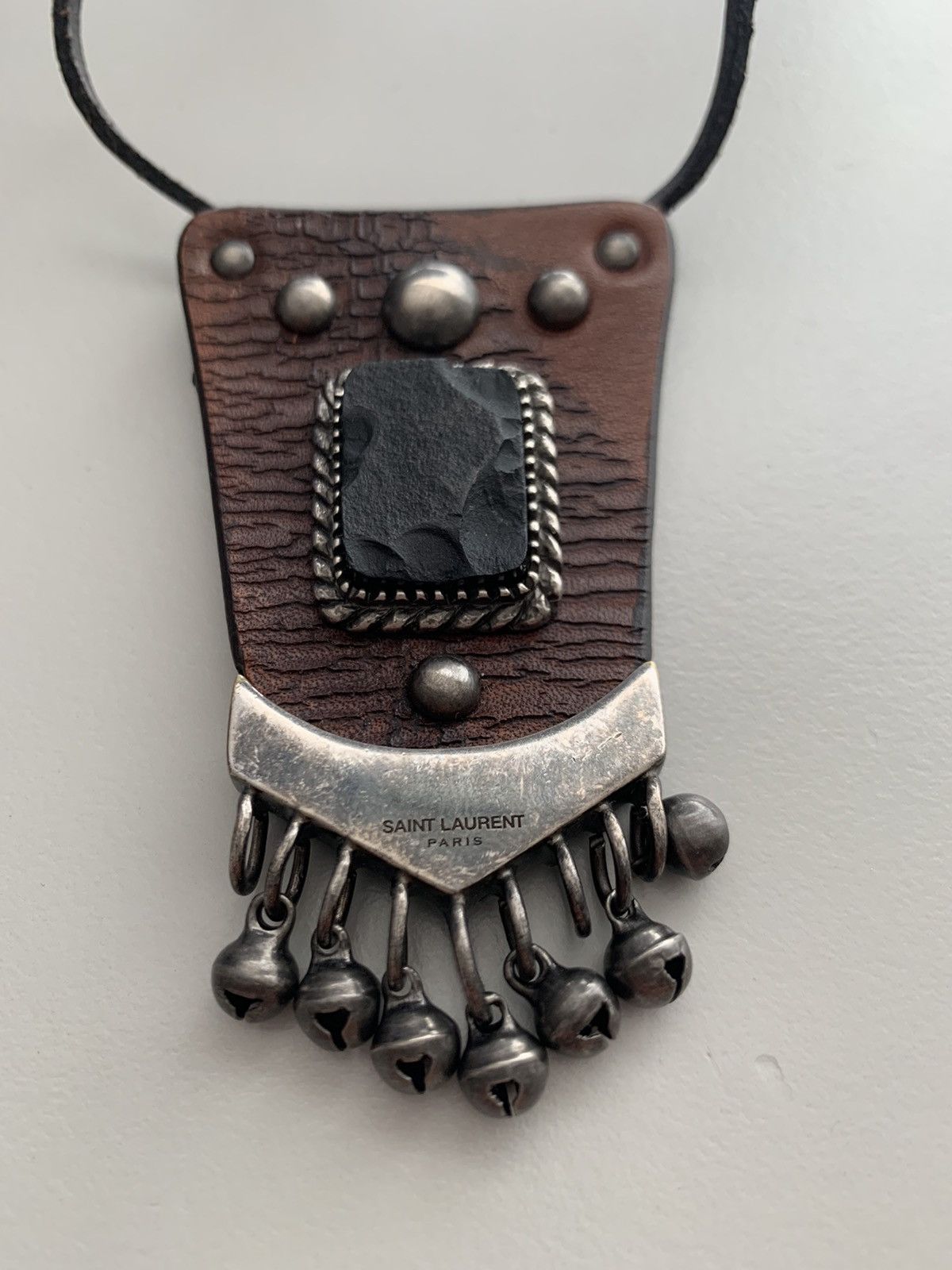 Saint Laurent Paris Saint Laurent ss15 psych rock leather/stone necklace Size ONE SIZE - 3 Thumbnail