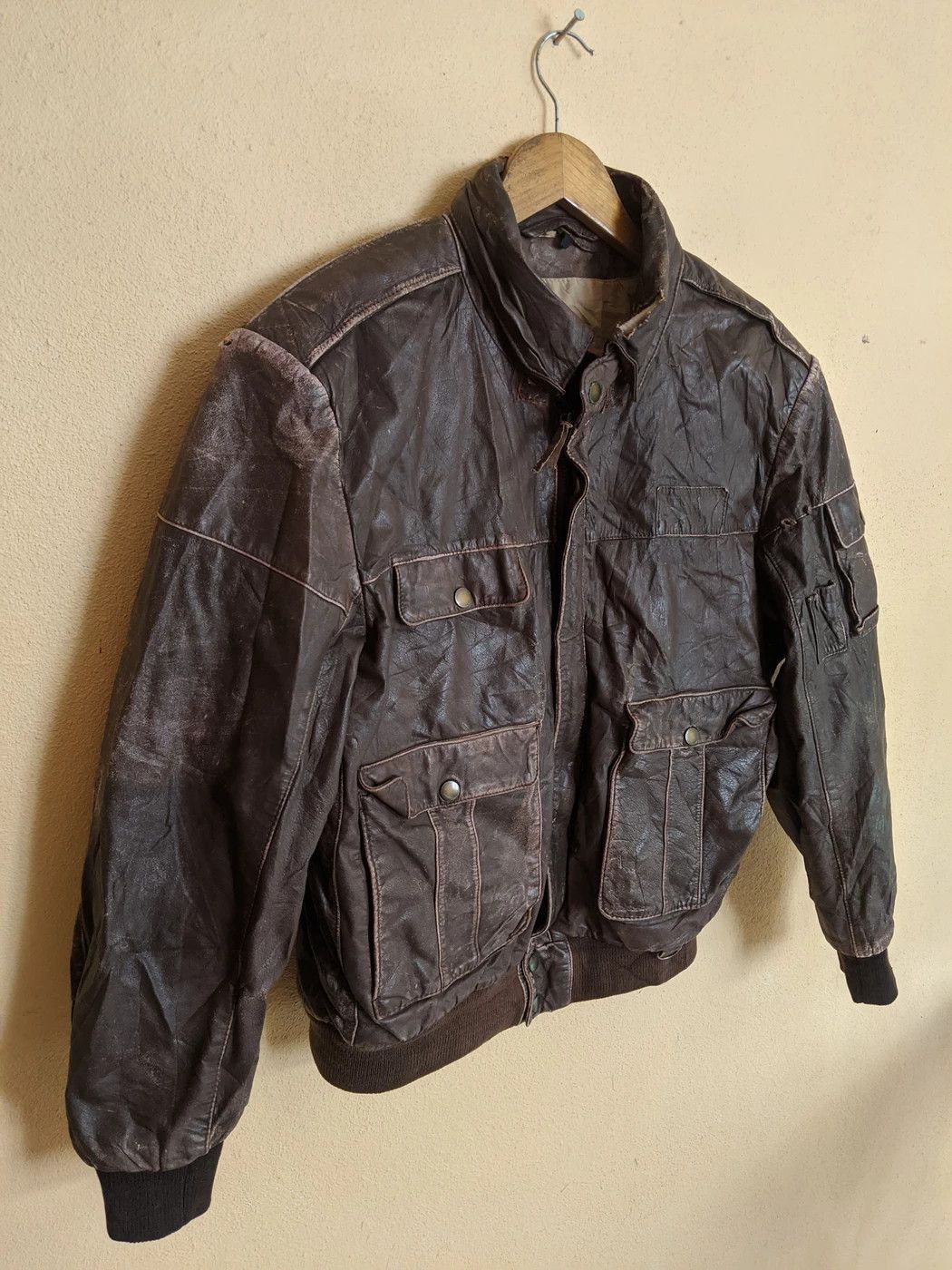 Buzz Rickson's RARE BARNSTOMERS AVIREX LEATHER JACKET ARMY MADE IN KOREA Size US M / EU 48-50 / 2 - 2 Thumbnail