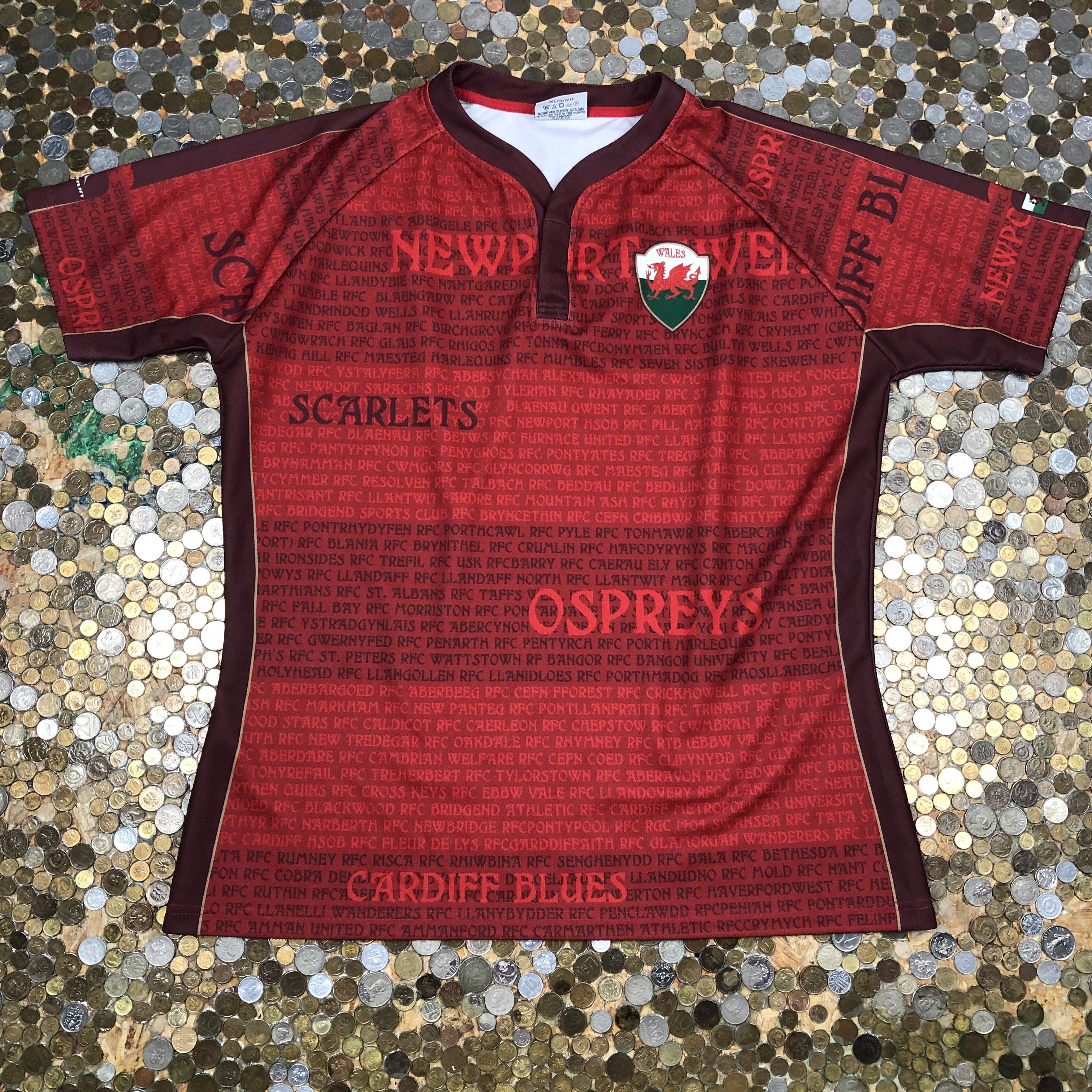 Vintage Olorun Wales Rugby jersey tee scarlets Size US XXL / EU 58 / 5 - 1 Thumbnail