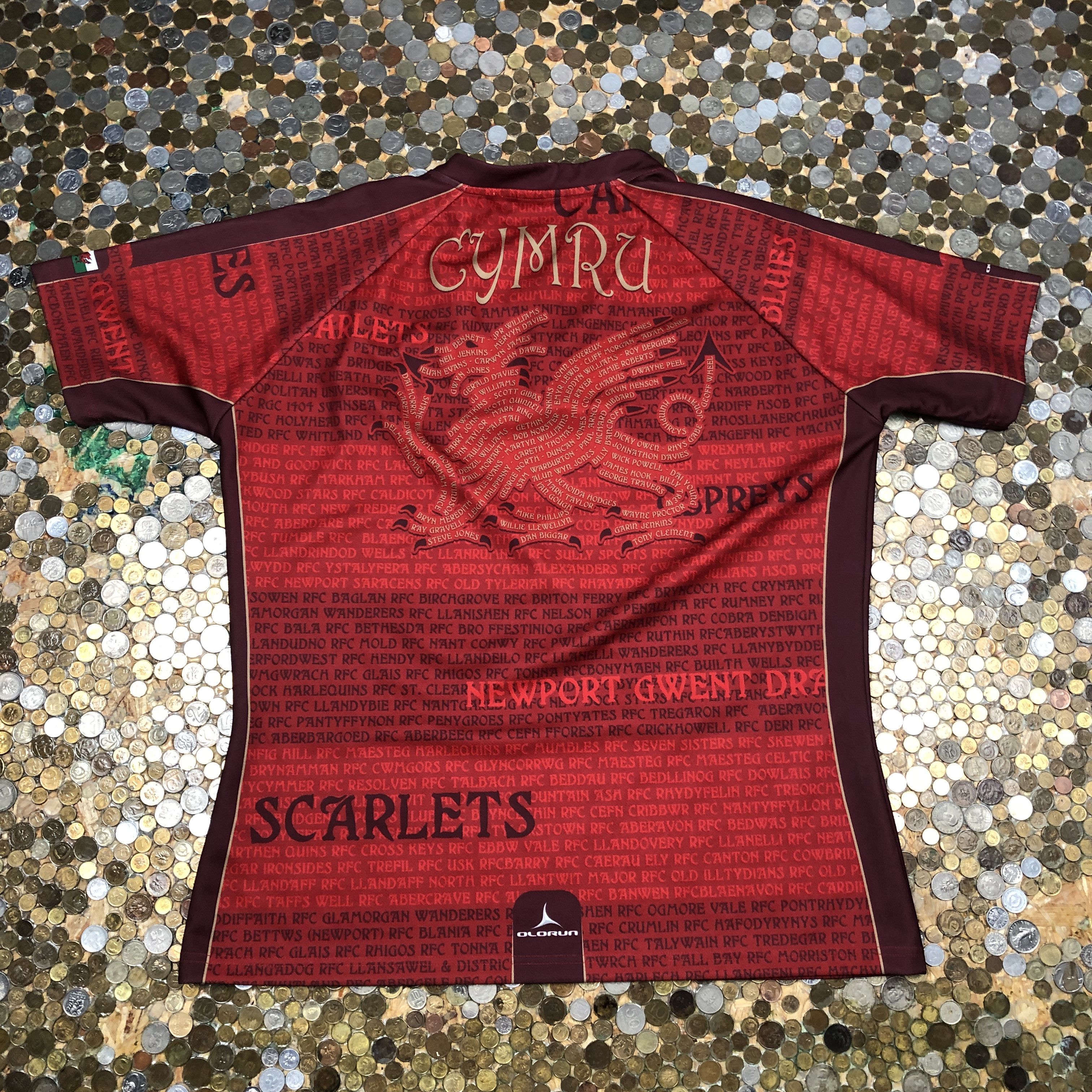 Vintage Olorun Wales Rugby jersey tee scarlets Size US XXL / EU 58 / 5 - 5 Thumbnail