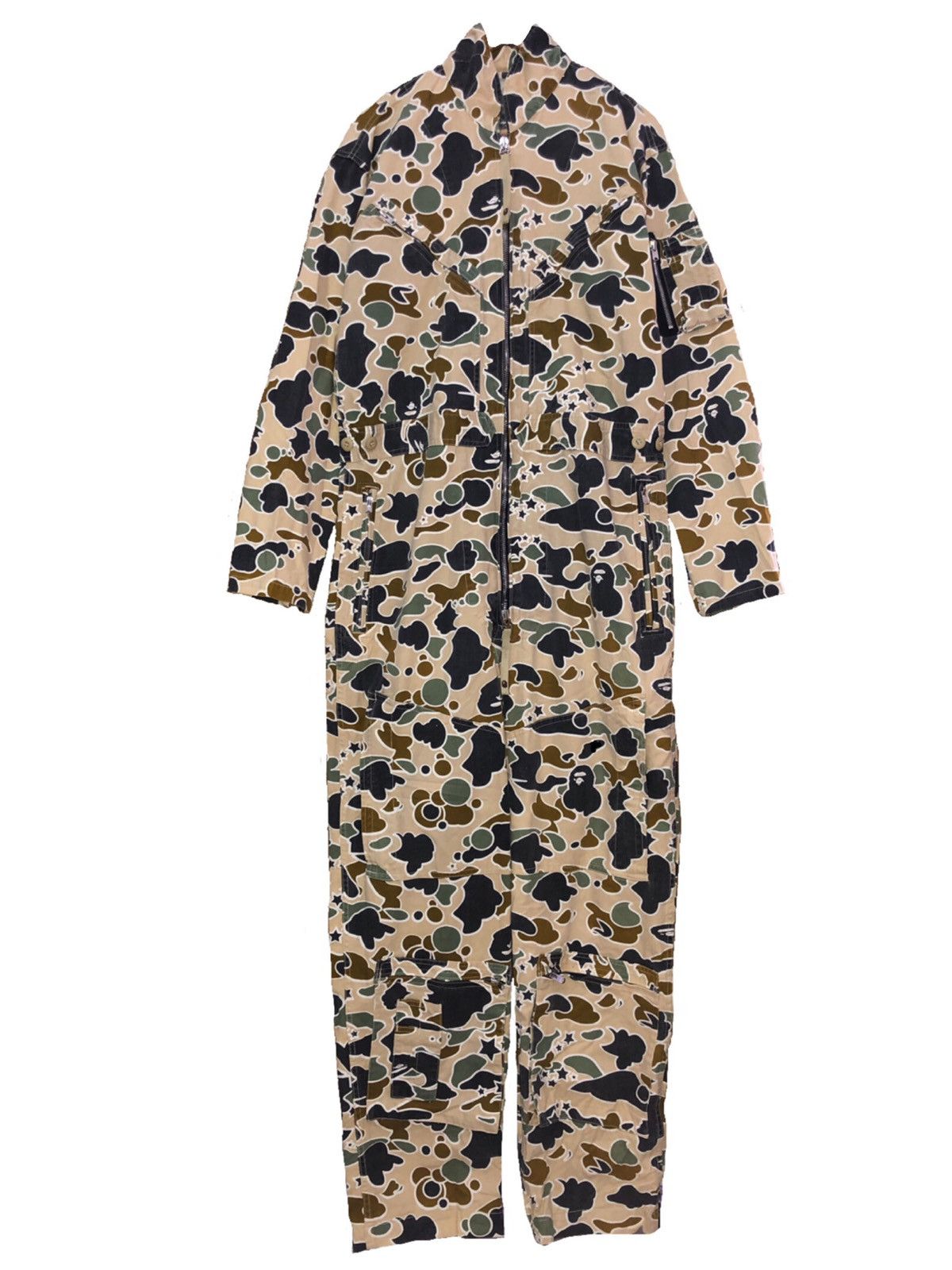 image of Archival Clothing x Bape Star Camo Coveralls Jumpsuit in Yellow, Men's (Size 38)