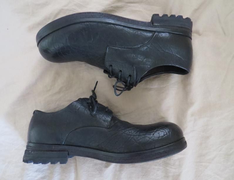 Marsell Bison Leather Derby Shoes Black size 43 Italy Size US 10 / EU 43 - 2 Thumbnail