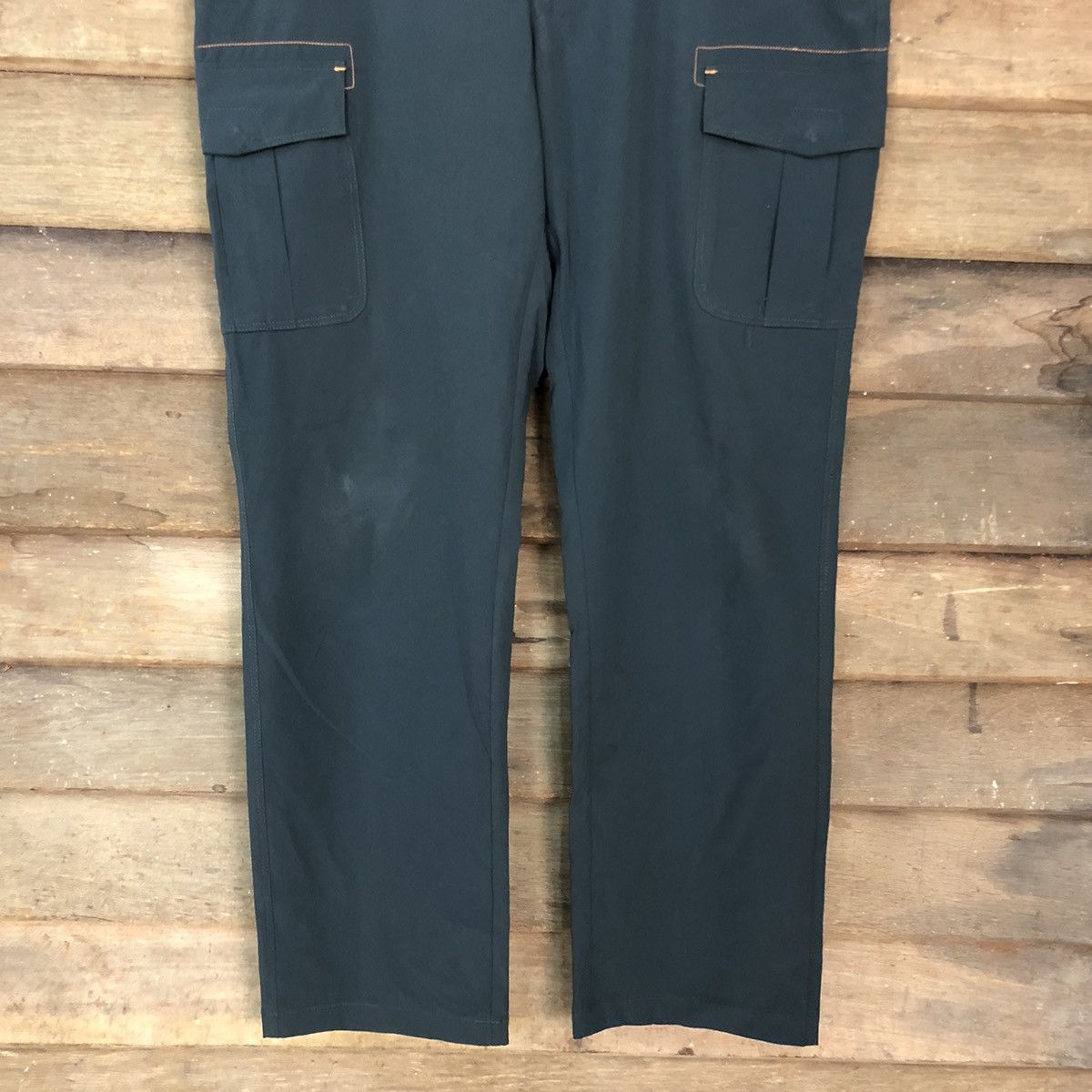 Japanese Brand Felf Fouf Door Dark Blue Cargo Pants #3369 Size US 33 - 3 Thumbnail