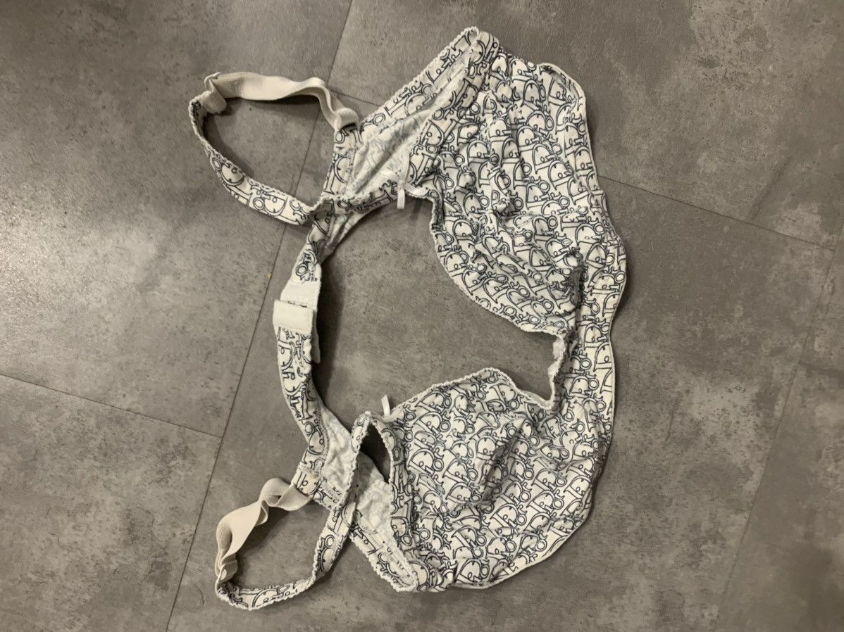 Dior 🔴 Christian Dior Bra Monogram Black White Logo 90s Underwea Size ONE SIZE - 9 Thumbnail