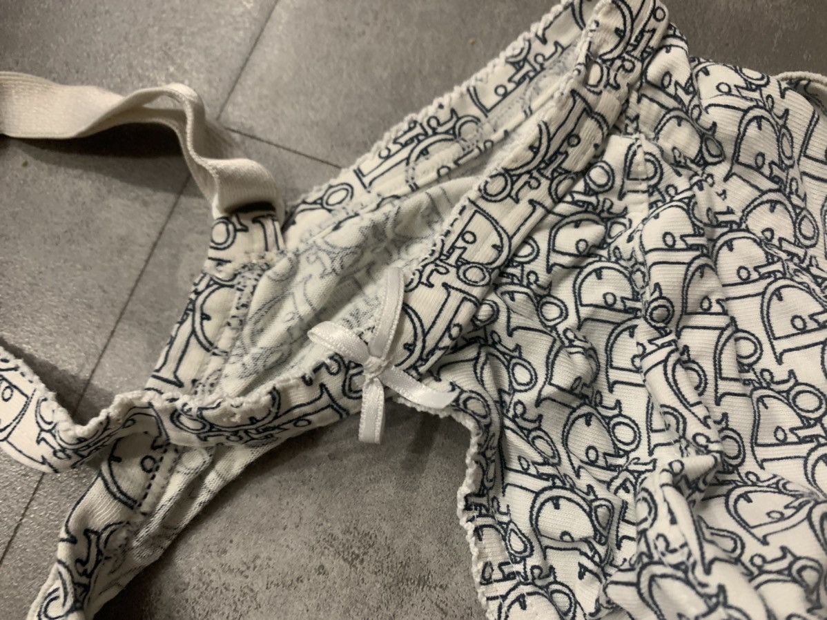 Dior 🔴 Christian Dior Bra Monogram Black White Logo 90s Underwea Size ONE SIZE - 10 Thumbnail