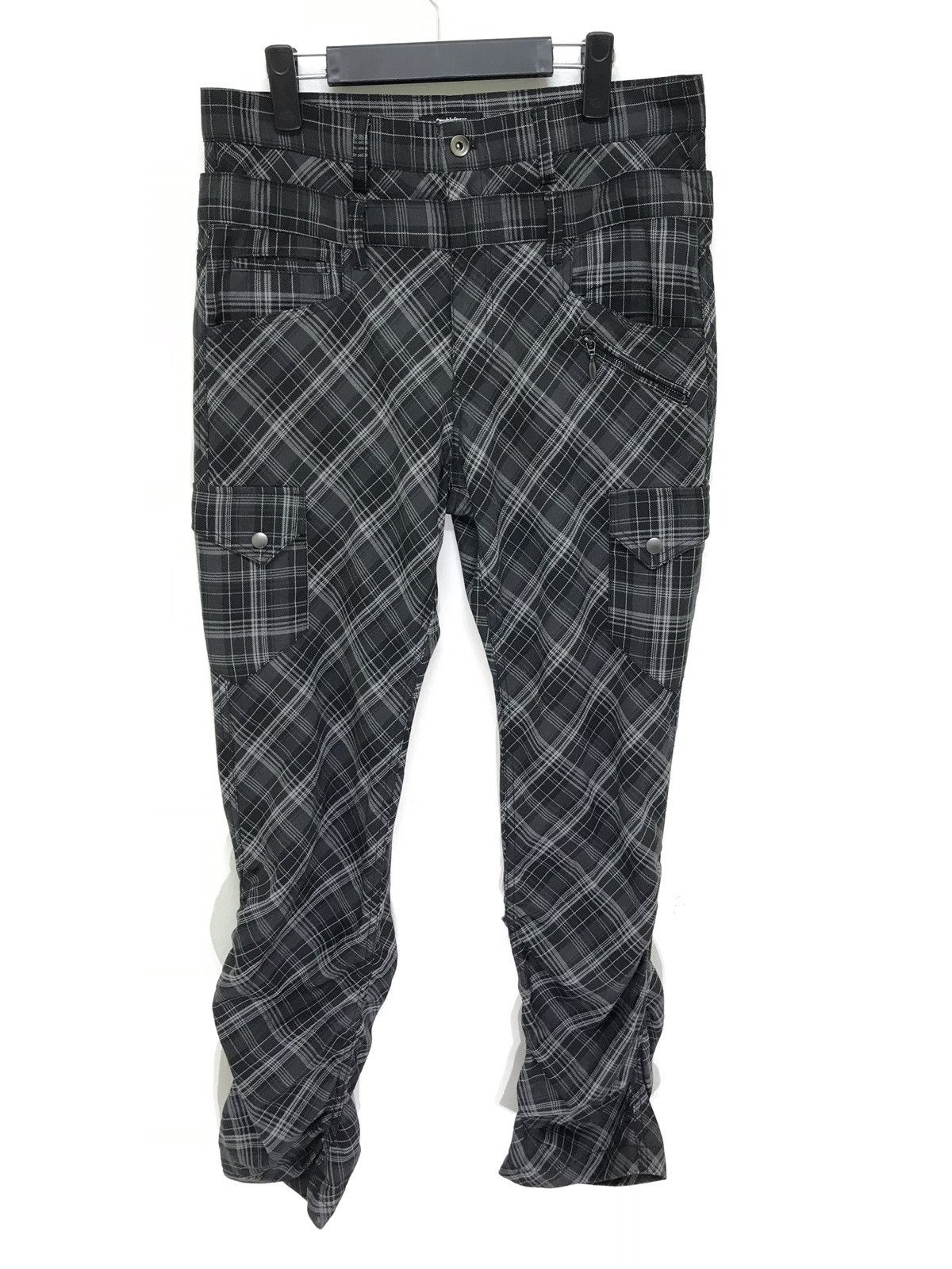 Japanese Brand Double Wist Double Focus Cargo Slim Pant Tartan Plaid Size US 33 - 1 Thumbnail