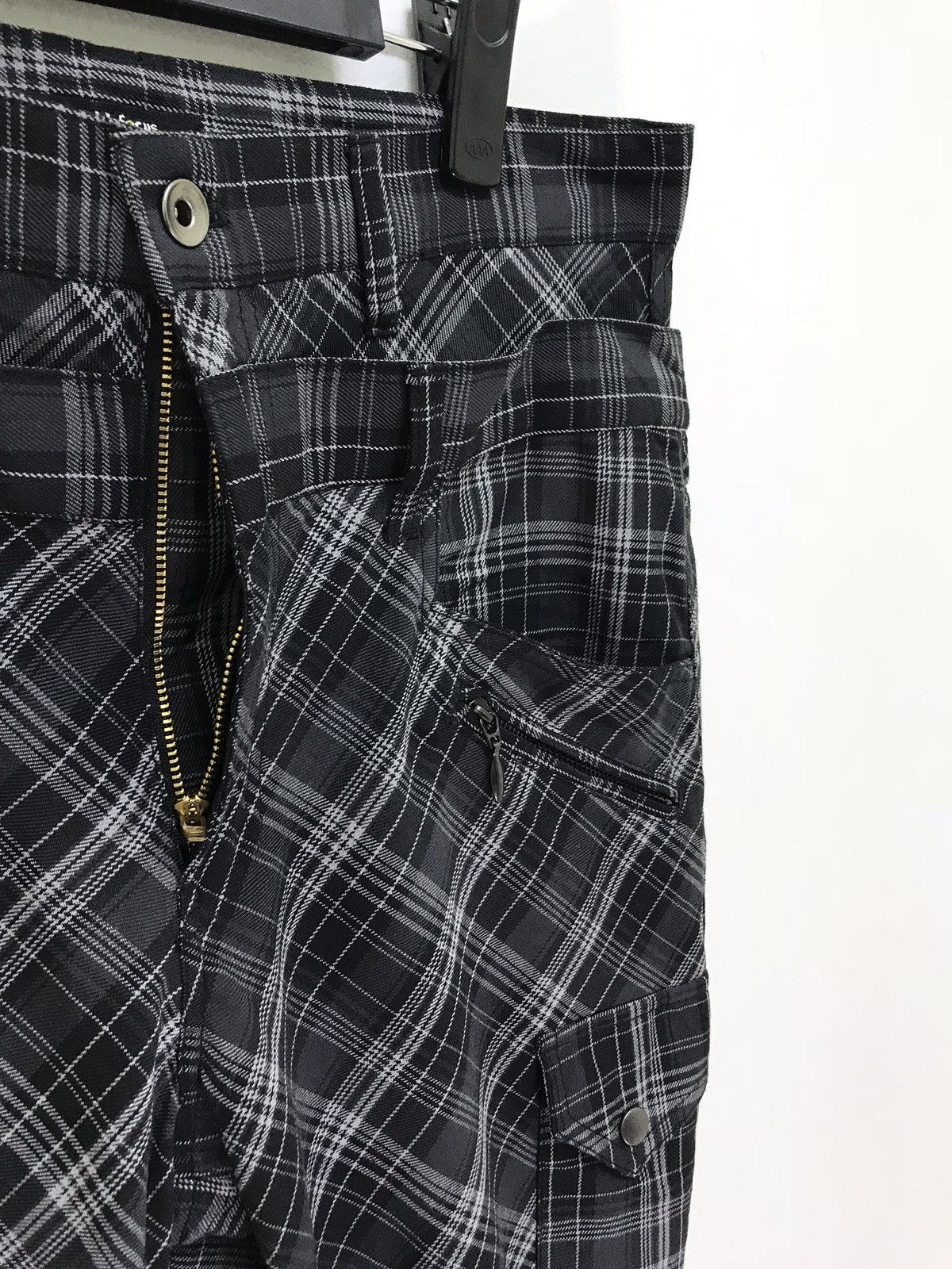 Japanese Brand Double Wist Double Focus Cargo Slim Pant Tartan Plaid Size US 33 - 4 Thumbnail