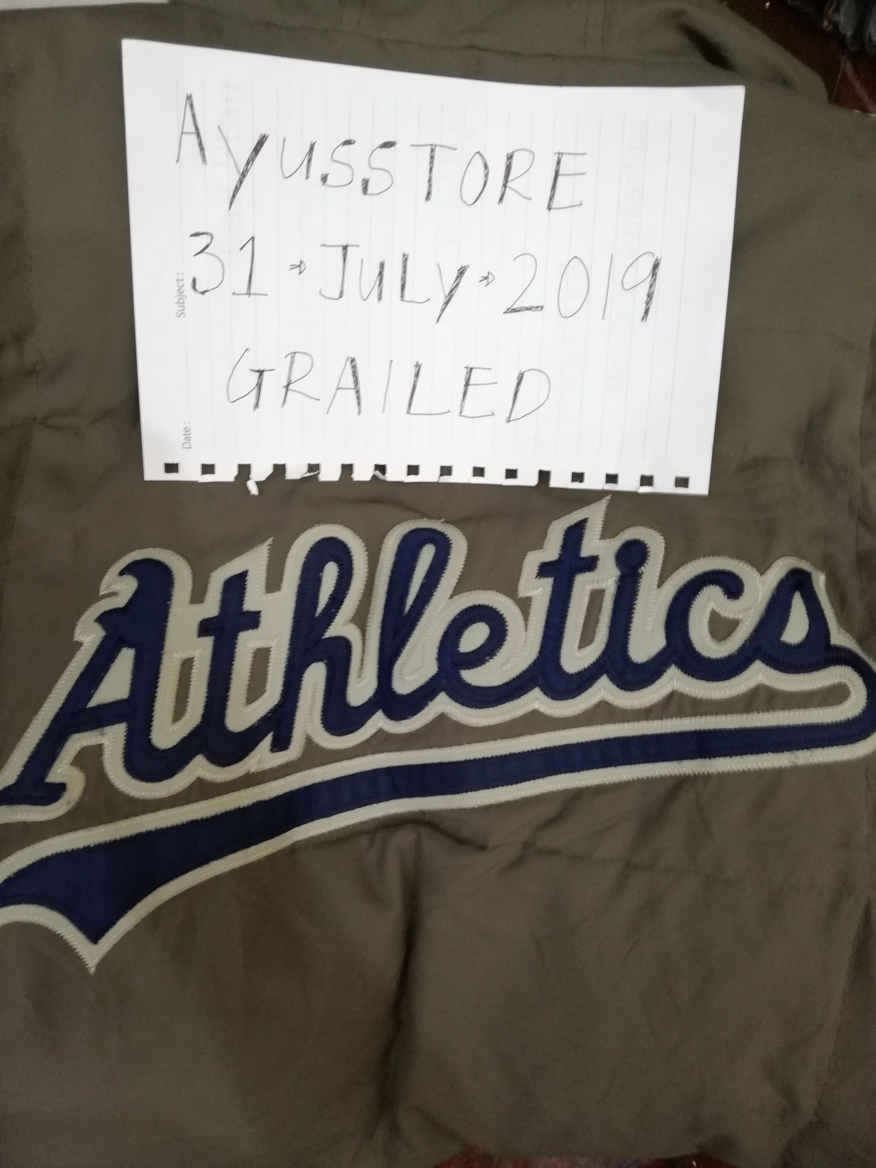 MLB Spell Out Athletics Windbreaker Size US XL / EU 56 / 4 - 5 Thumbnail
