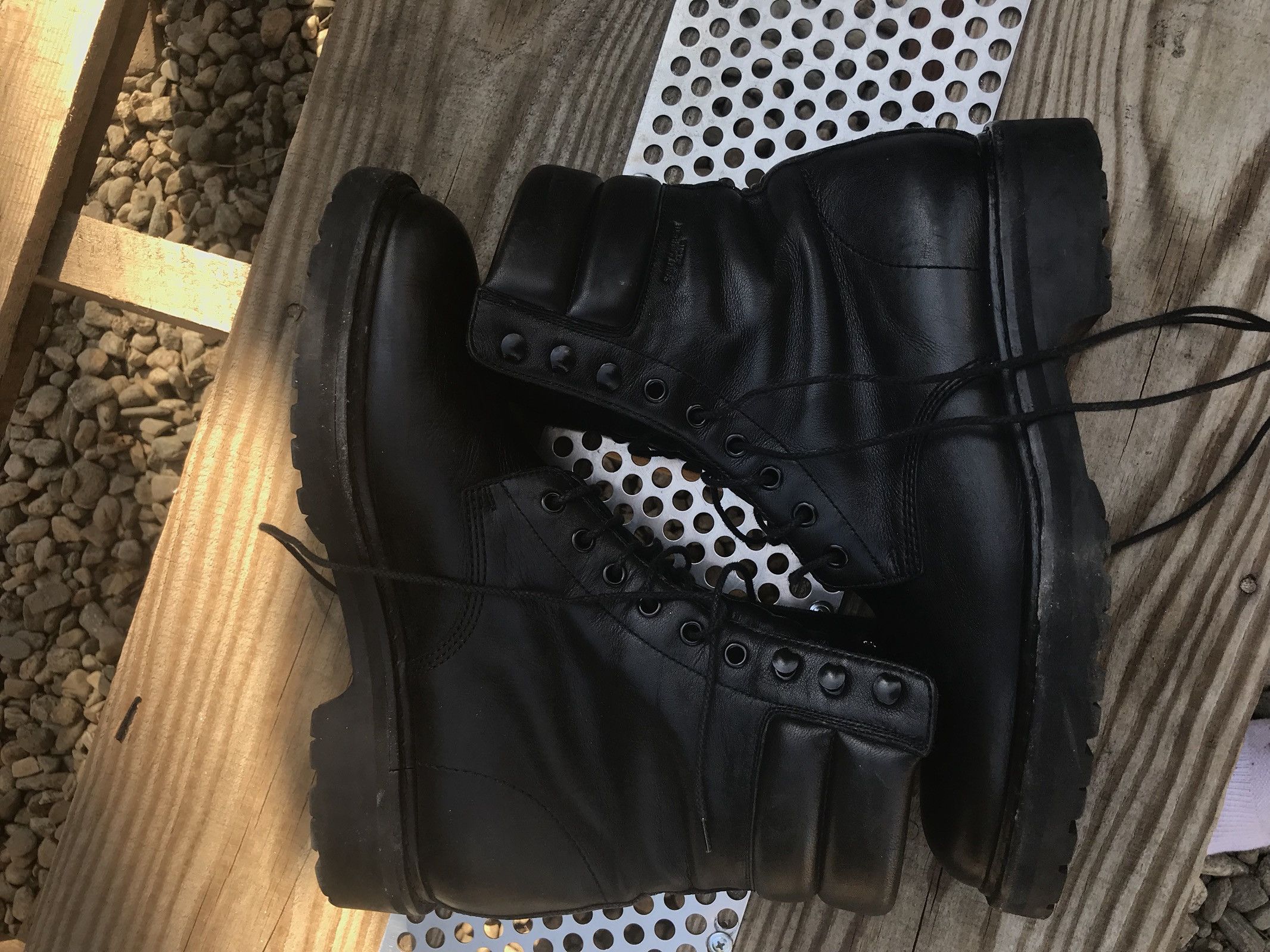 Pre-owned Saint Laurent Combat Boots In Black