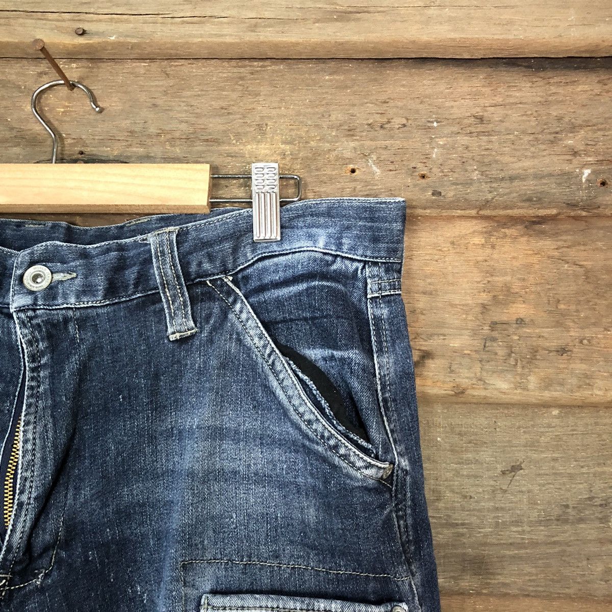 Japanese Brand Japanese Brand double knee Denim Multipocket Pants #6742 Size US 32 / EU 48 - 5 Thumbnail