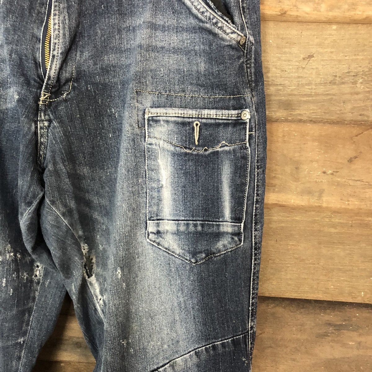 Japanese Brand Japanese Brand double knee Denim Multipocket Pants #6742 Size US 32 / EU 48 - 7 Thumbnail
