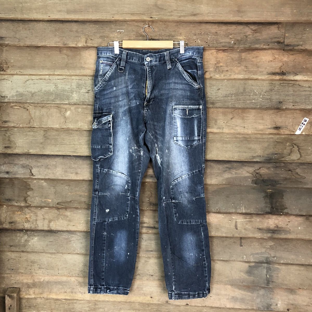Japanese Brand Japanese Brand double knee Denim Multipocket Pants #6742 Size US 32 / EU 48 - 1 Thumbnail