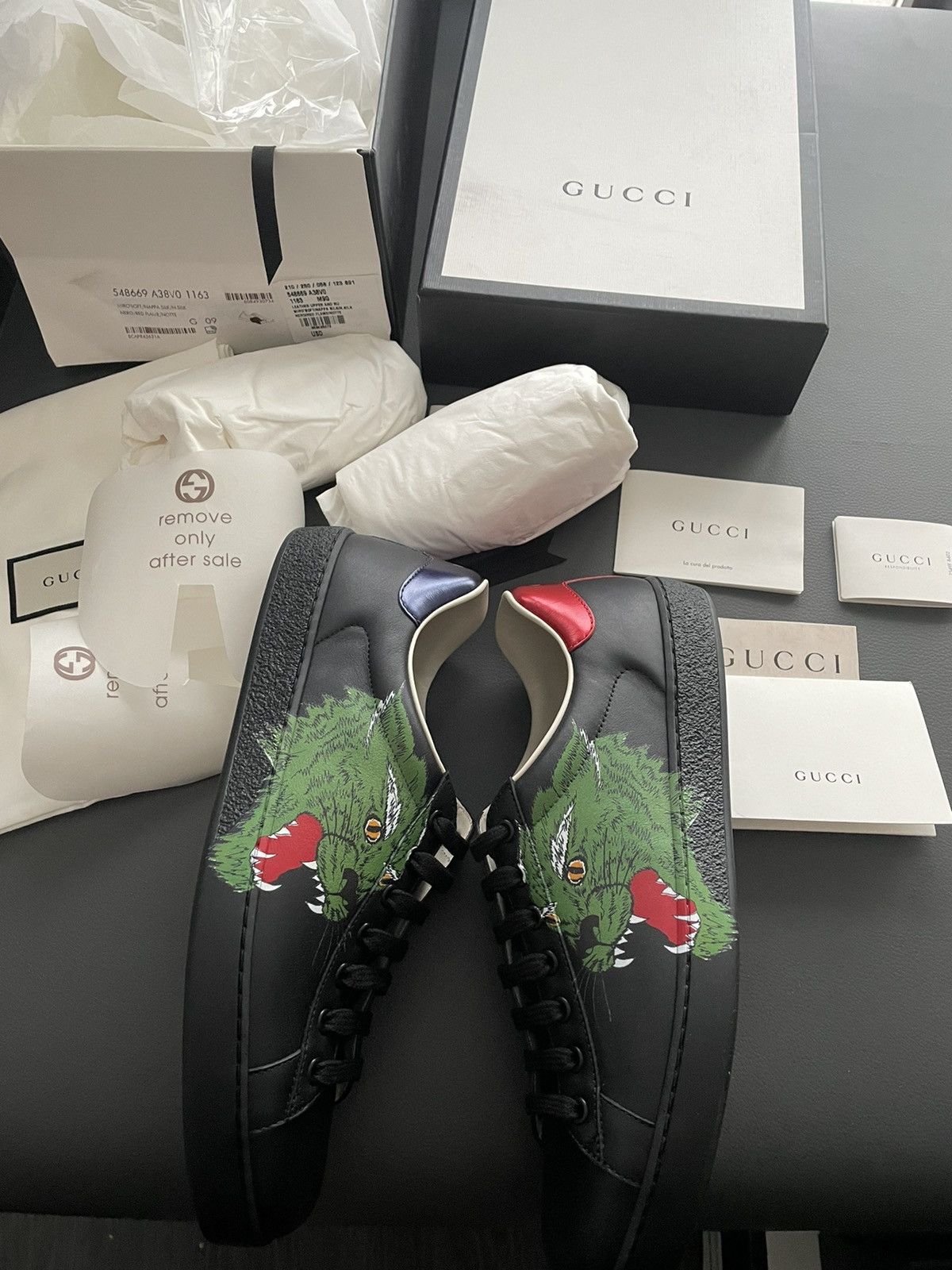 Gucci Rare Brand New Limited Edition Panther Leather ACE Sneaker Size US 9.5 / EU 42-43 - 13 Thumbnail