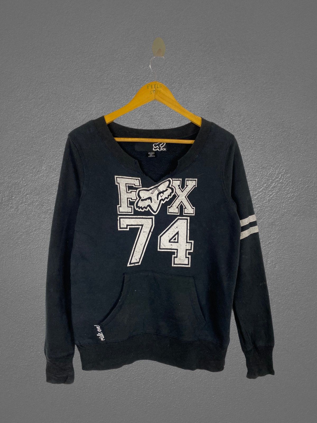 image of Fox 74 Black Sweater, Men's (Size Large)