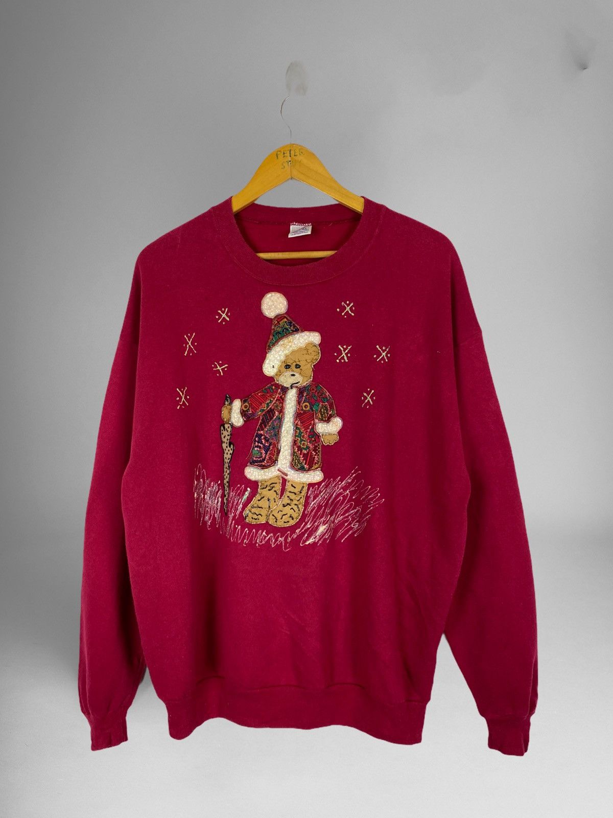 Jerzees × Vintage VINTAGE CHRISMAS BEAR SWEATER Size US XL / EU 56 / 4 - 1 Thumbnail