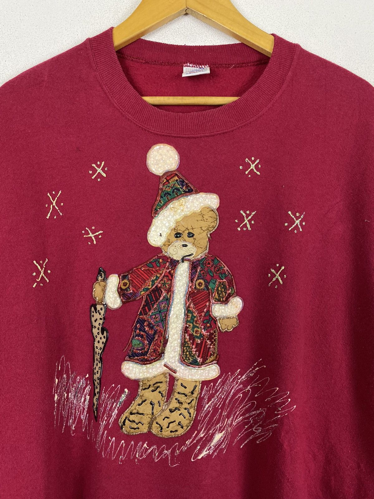 Jerzees × Vintage VINTAGE CHRISMAS BEAR SWEATER Size US XL / EU 56 / 4 - 3 Thumbnail