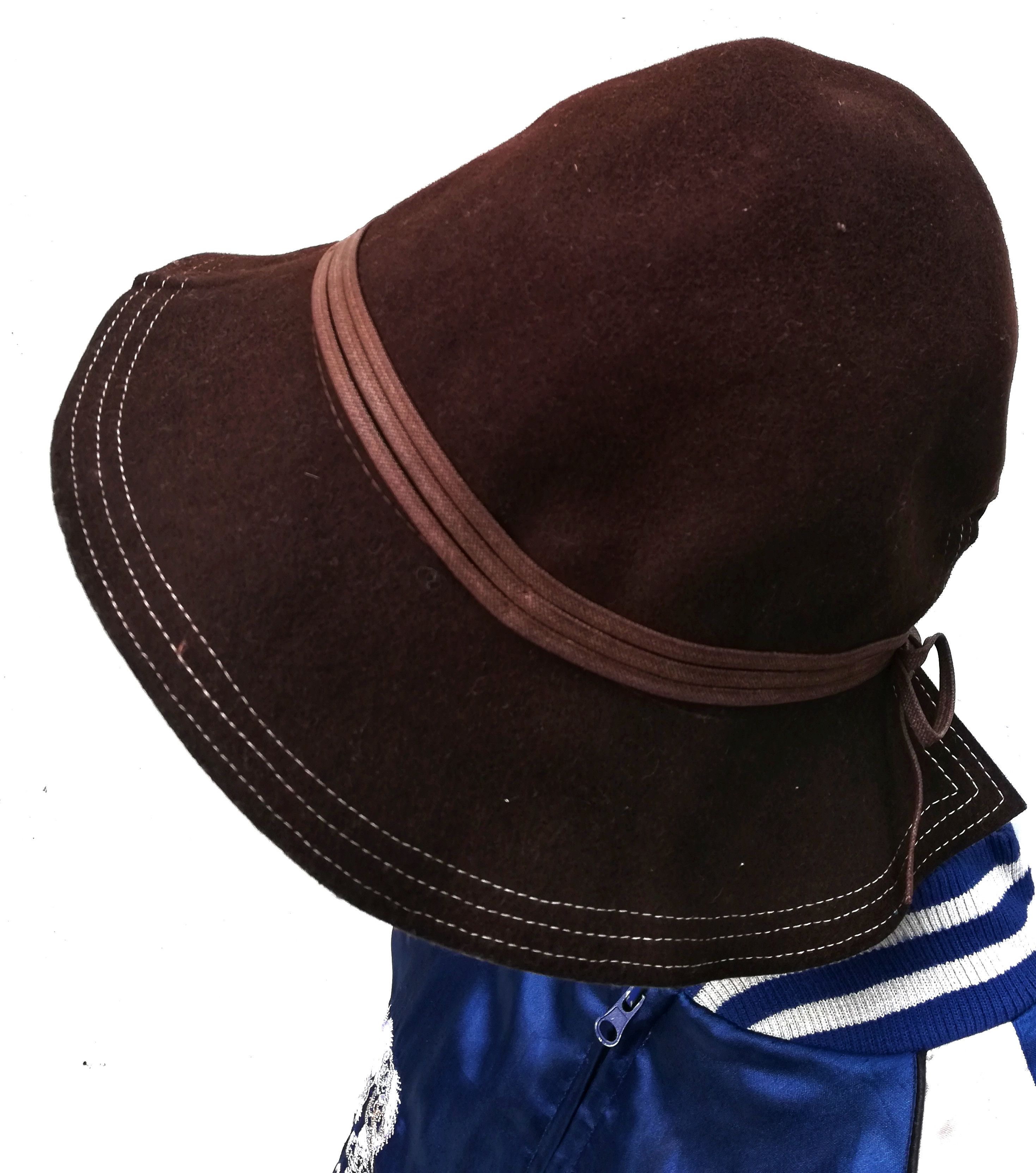 Donna Karan 🔥SUMMER SALE 🏖 Donna Rope Lining Design Wool Bucket Hat Size ONE SIZE - 3 Thumbnail