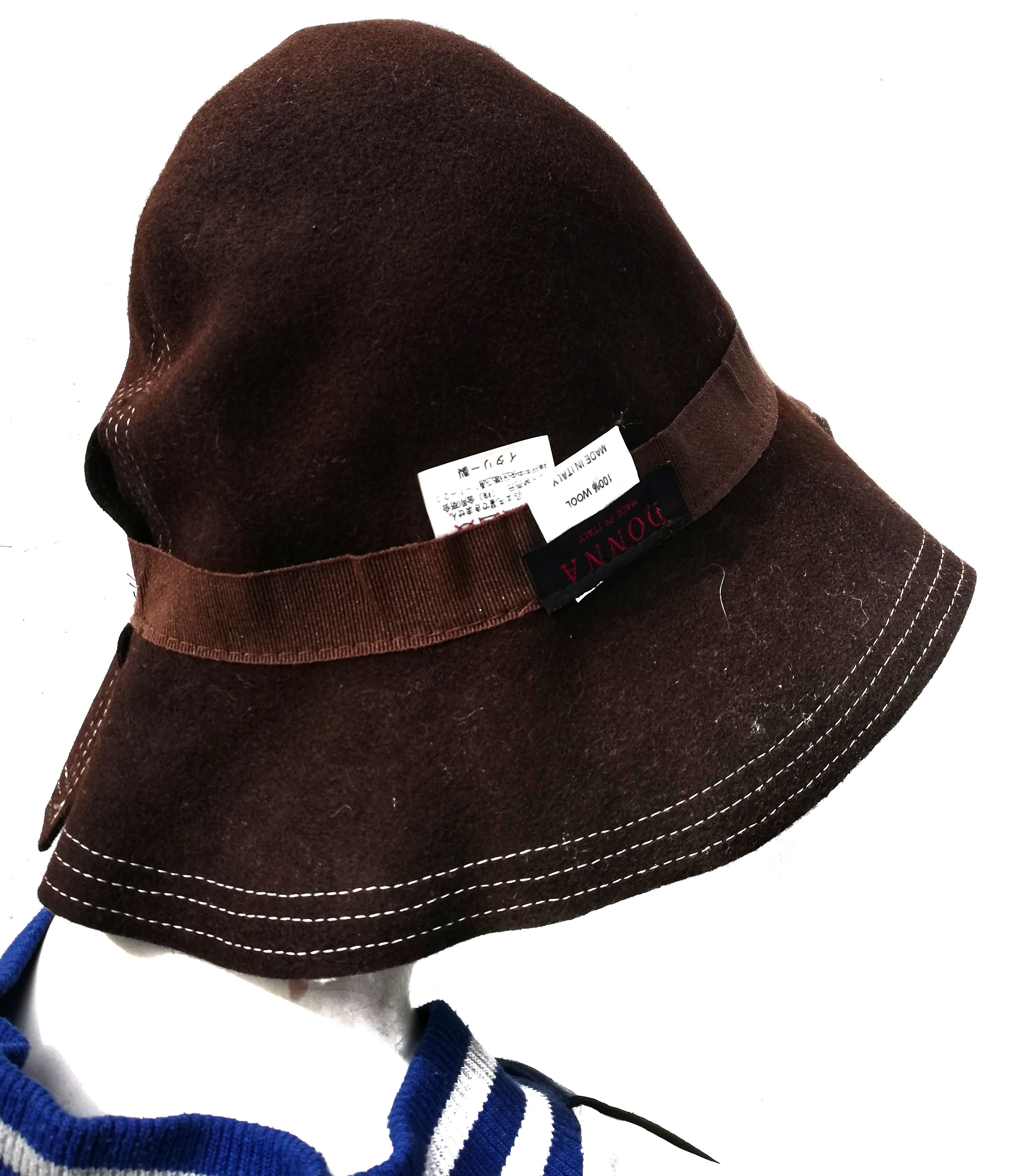 Donna Karan 🔥SUMMER SALE 🏖 Donna Rope Lining Design Wool Bucket Hat Size ONE SIZE - 12 Thumbnail