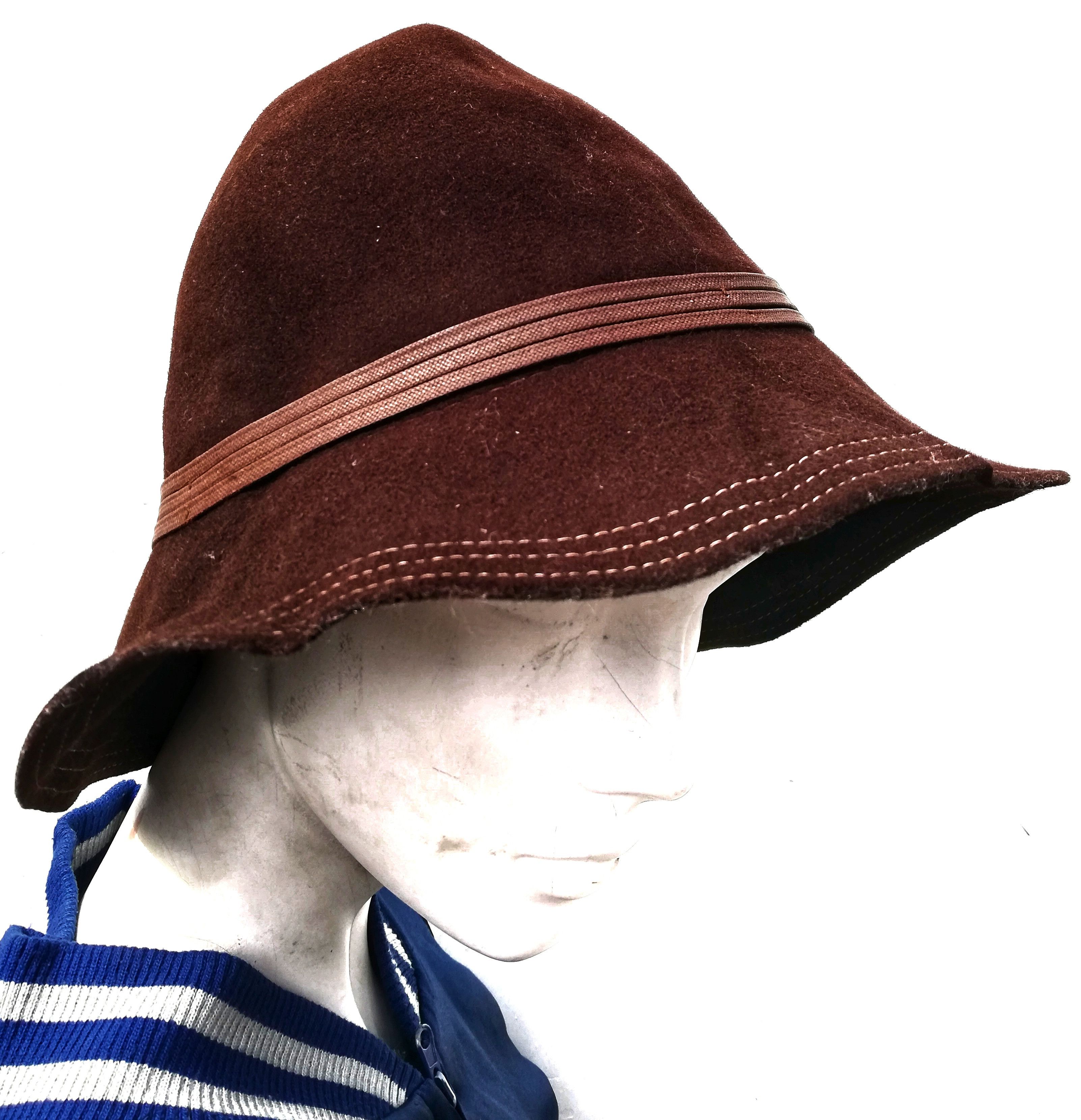 Donna Karan 🔥SUMMER SALE 🏖 Donna Rope Lining Design Wool Bucket Hat Size ONE SIZE - 7 Thumbnail