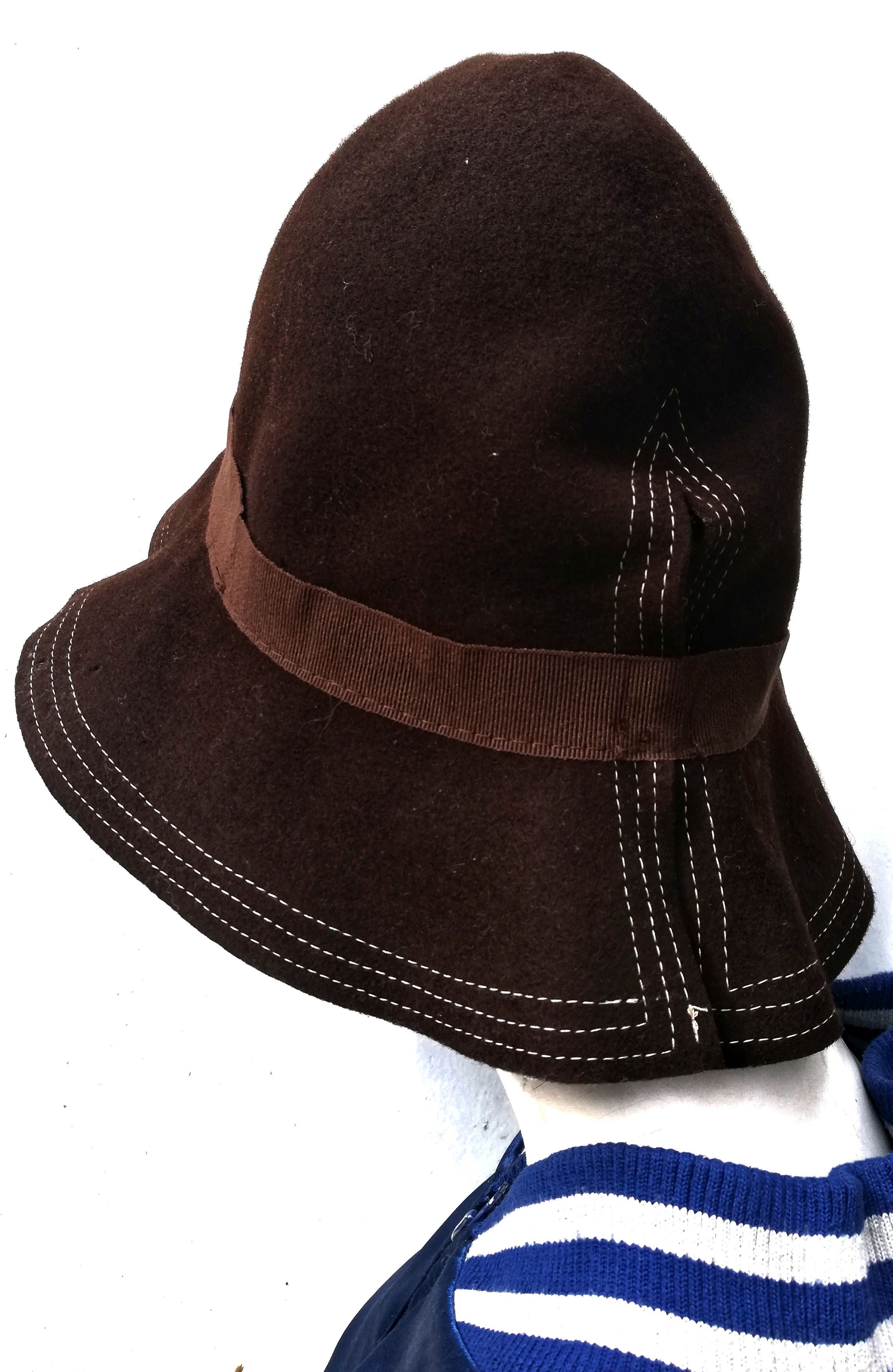Donna Karan 🔥SUMMER SALE 🏖 Donna Rope Lining Design Wool Bucket Hat Size ONE SIZE - 11 Thumbnail