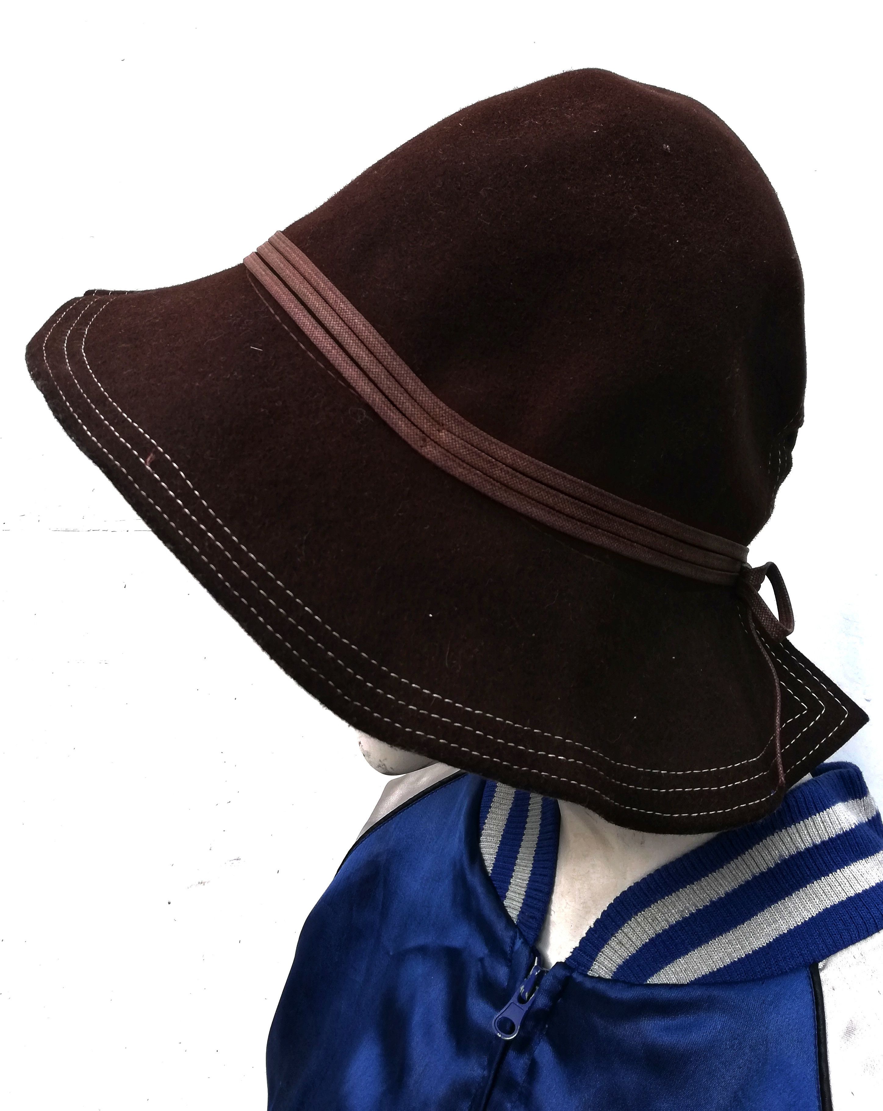 Donna Karan 🔥SUMMER SALE 🏖 Donna Rope Lining Design Wool Bucket Hat Size ONE SIZE - 2 Thumbnail