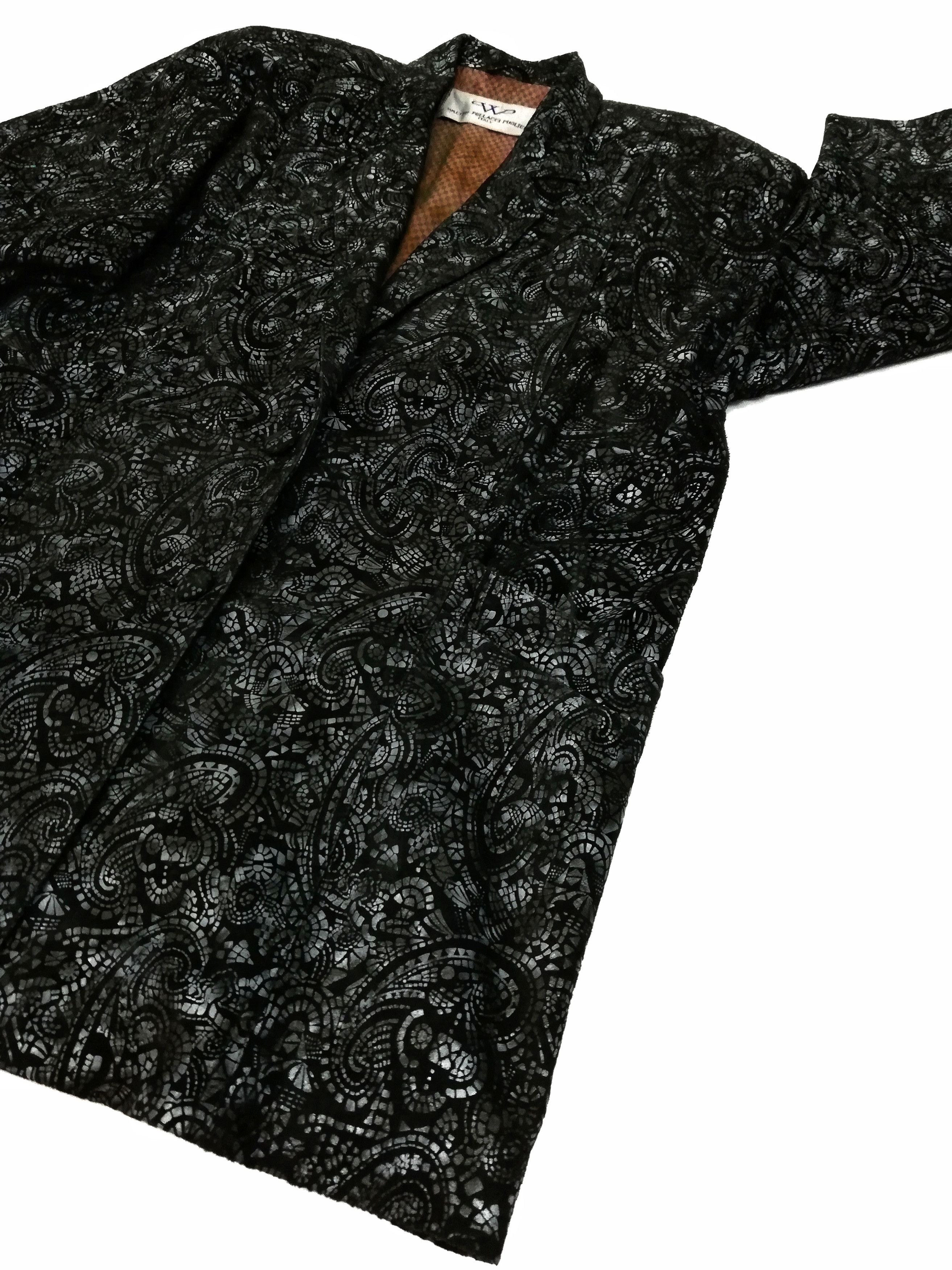 Genuine Leather 🔥WALTER PELLACCI PUGLIELLI ITALY Paisley Leather Long Coat Size US M / EU 48-50 / 2 - 12 Thumbnail