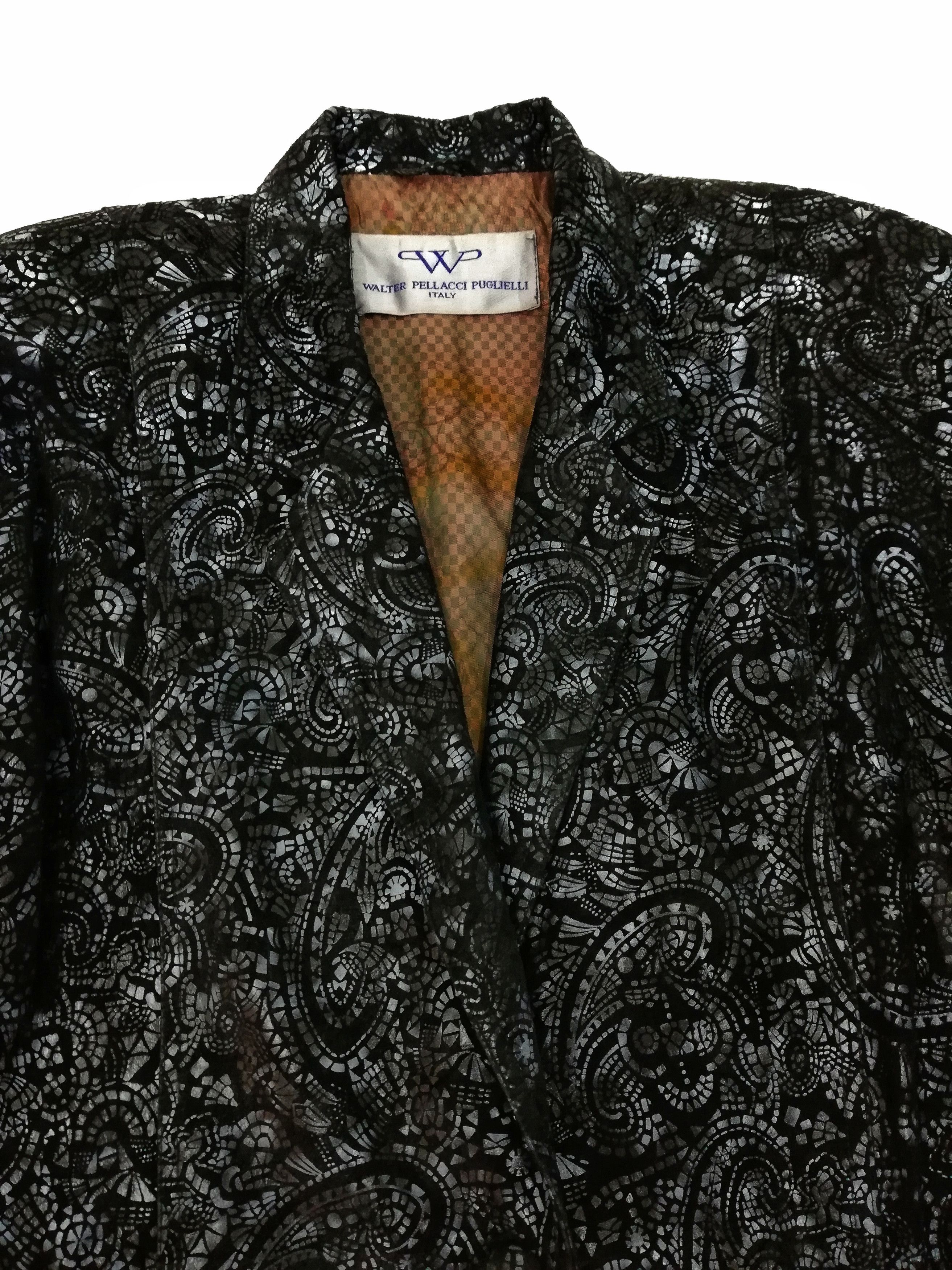 Genuine Leather 🔥WALTER PELLACCI PUGLIELLI ITALY Paisley Leather Long Coat Size US M / EU 48-50 / 2 - 14 Thumbnail