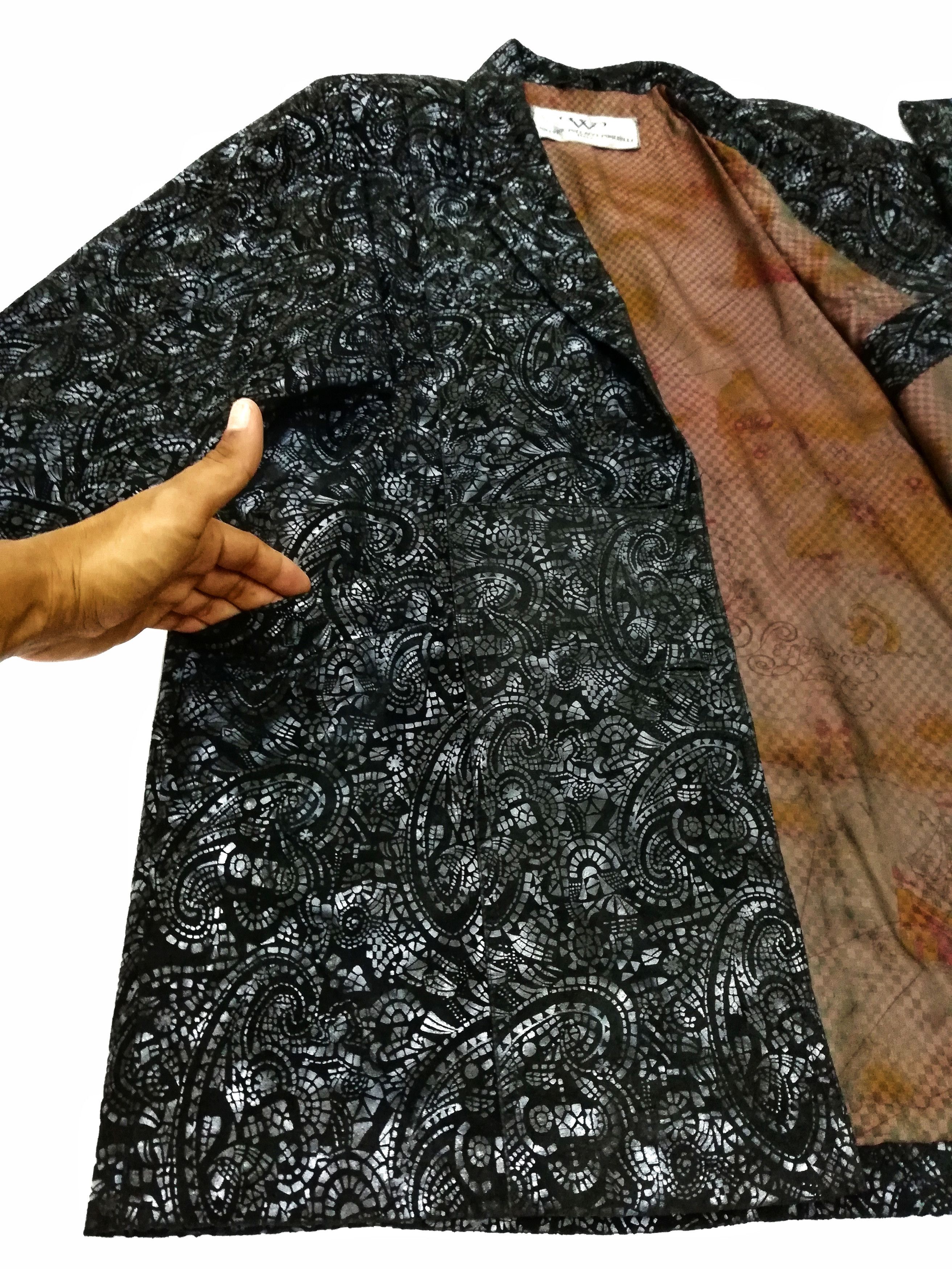 Genuine Leather 🔥WALTER PELLACCI PUGLIELLI ITALY Paisley Leather Long Coat Size US M / EU 48-50 / 2 - 3 Thumbnail