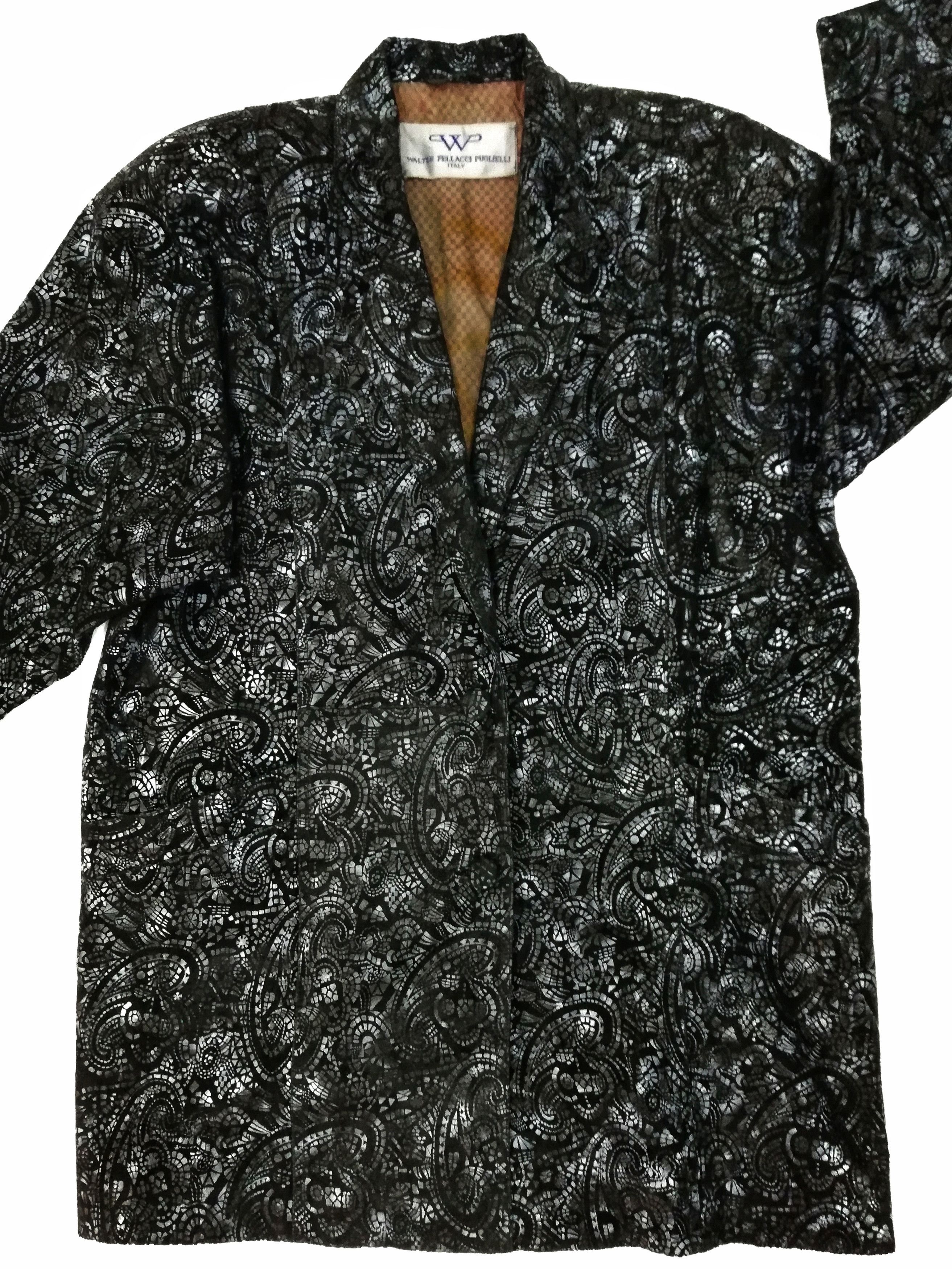 Genuine Leather 🔥WALTER PELLACCI PUGLIELLI ITALY Paisley Leather Long Coat Size US M / EU 48-50 / 2 - 11 Thumbnail
