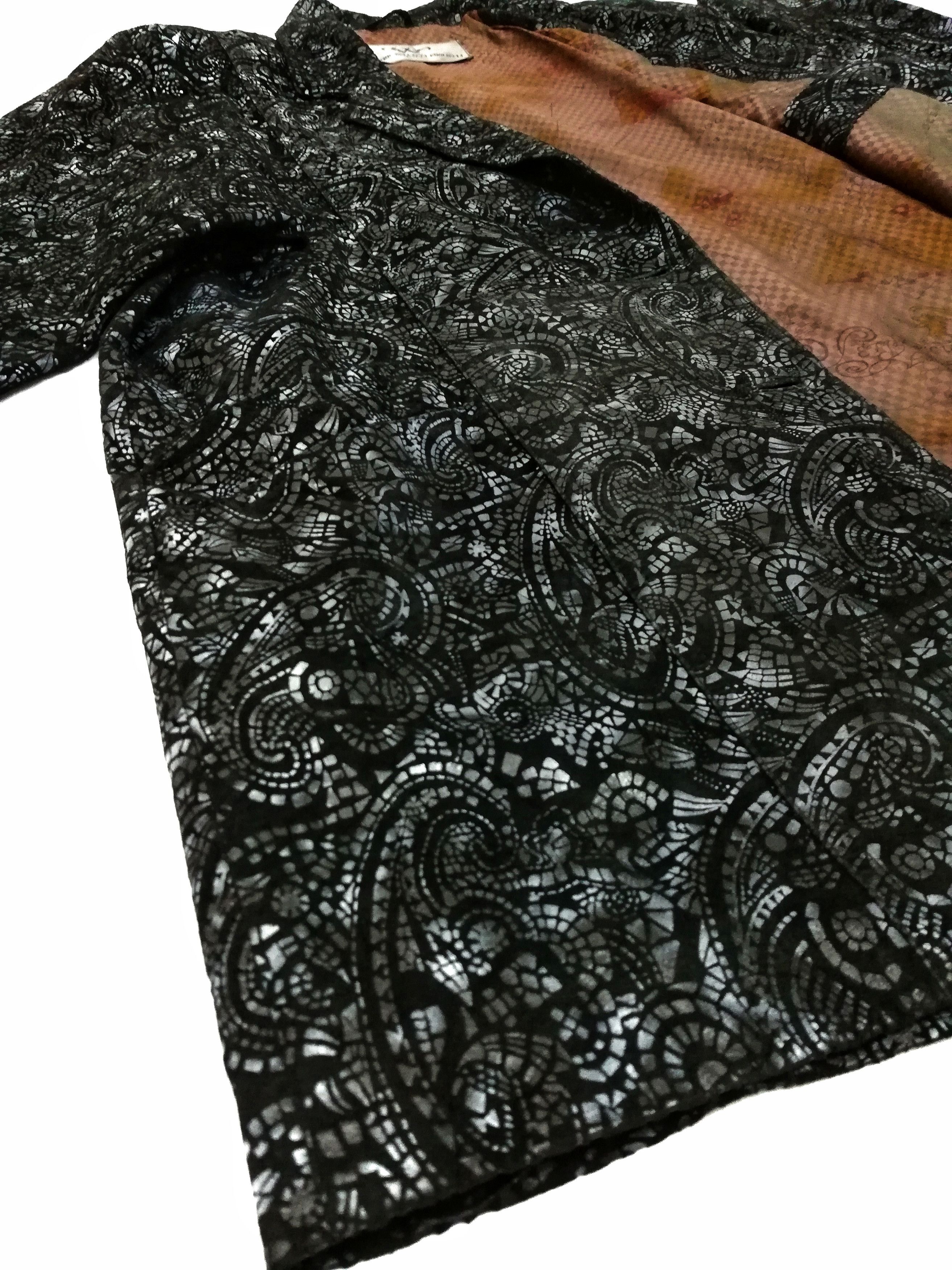 Genuine Leather 🔥WALTER PELLACCI PUGLIELLI ITALY Paisley Leather Long Coat Size US M / EU 48-50 / 2 - 4 Thumbnail
