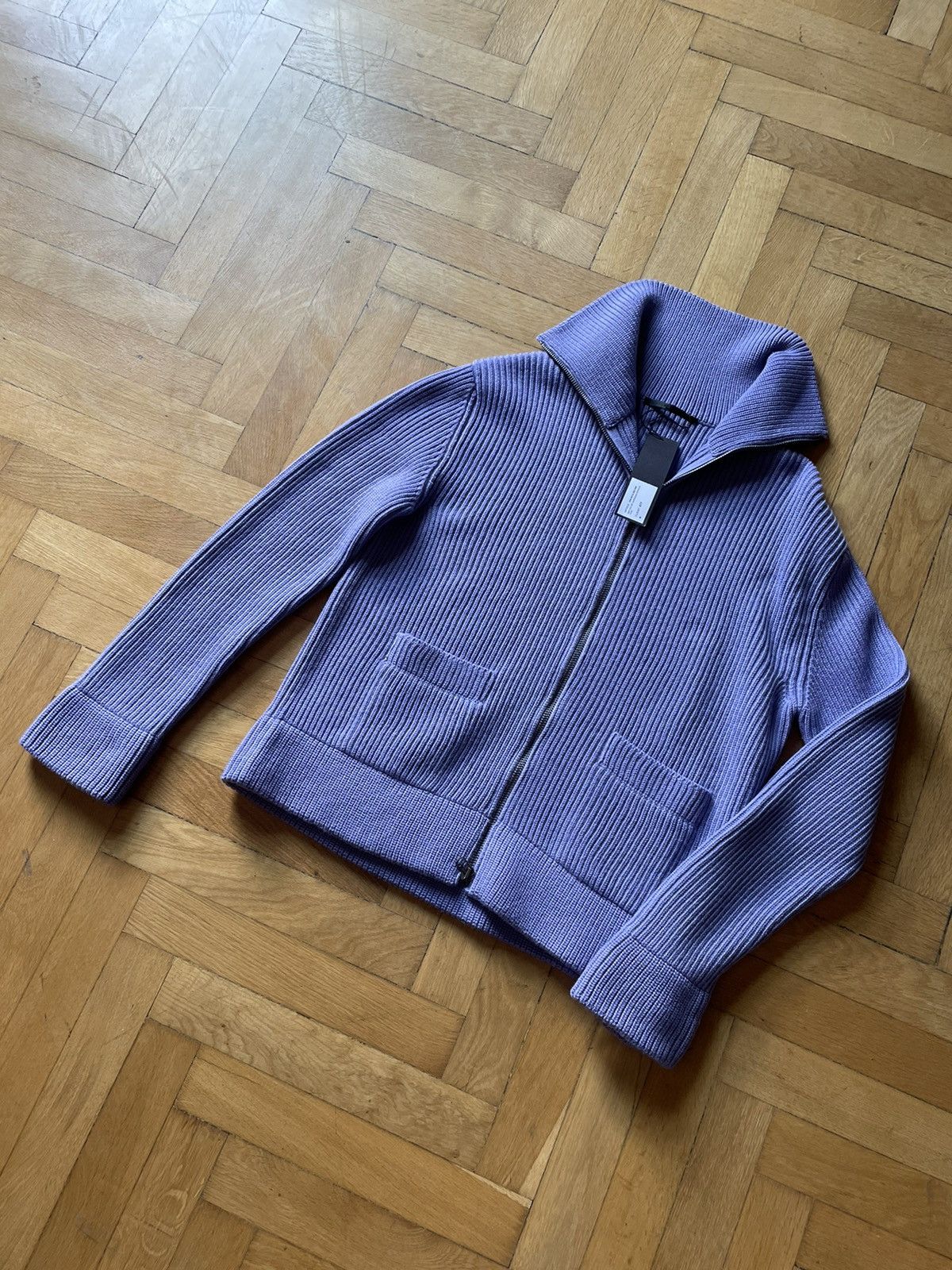 image of Haider Ackermann Fw20 Lilac Chunky Knit Cardigan, Men's (Size Medium)